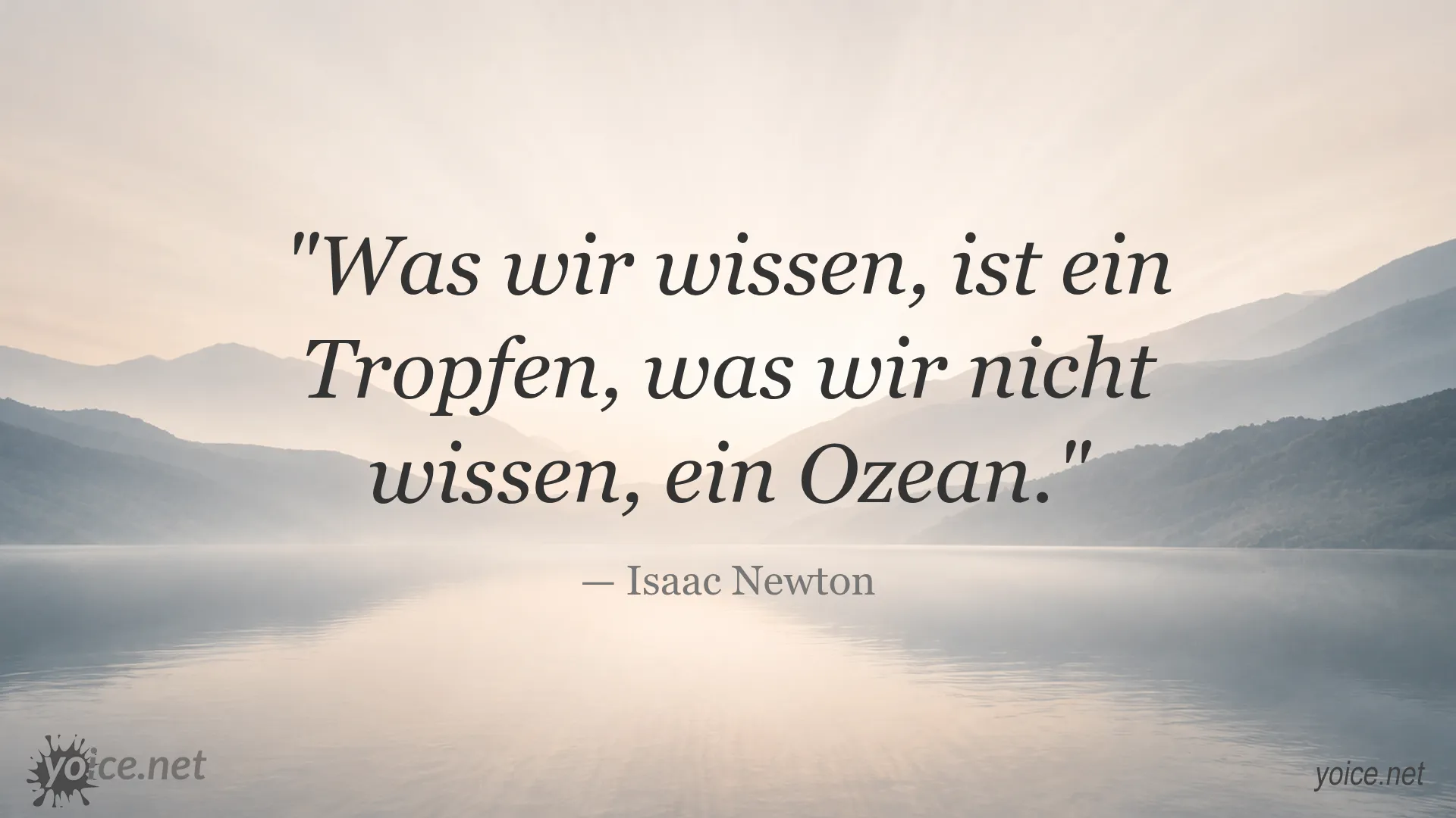 Isaac Newton Zitat über Wissen und Unwissenheit