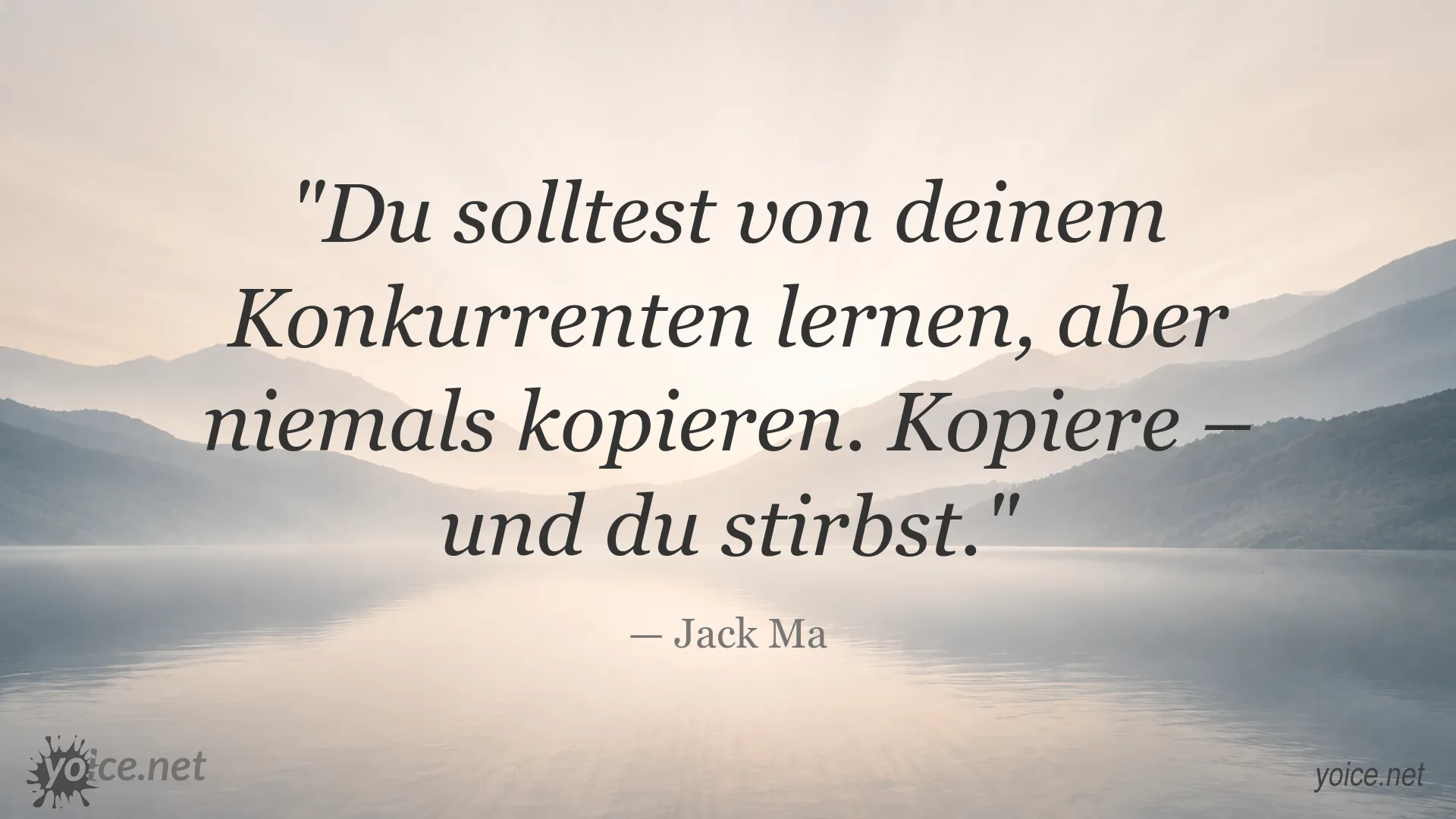 Inspirierendes Zitat von Jack Ma über das Lernen vom Konkurrenten und die Risiken des Kopierens