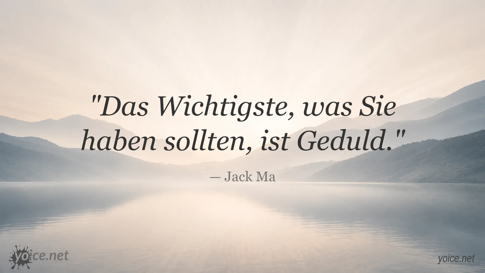 Inspirierendes Geduldszitat von Jack Ma auf einer Zitatgrafik