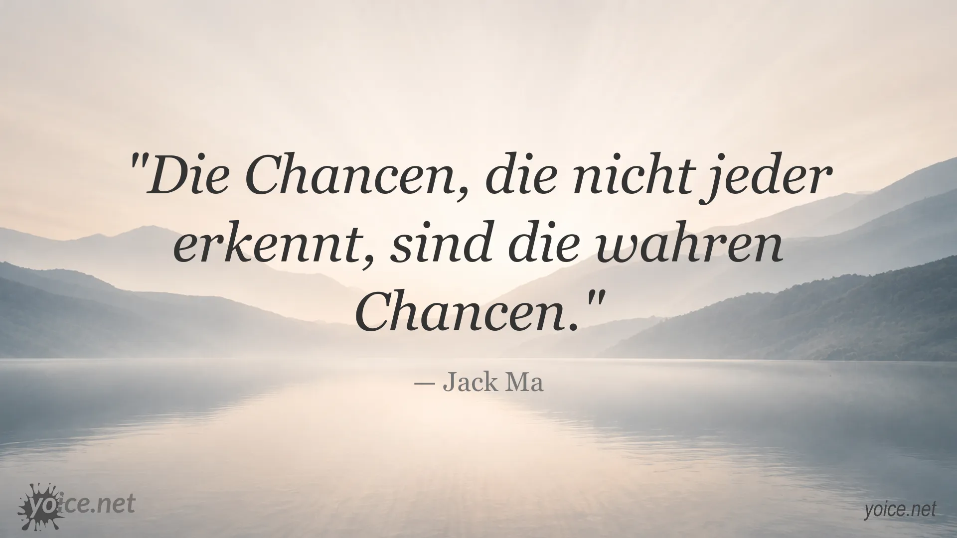 Inspirierendes Zitatbild von Jack Ma über Chancen, die nicht jeder erkennt