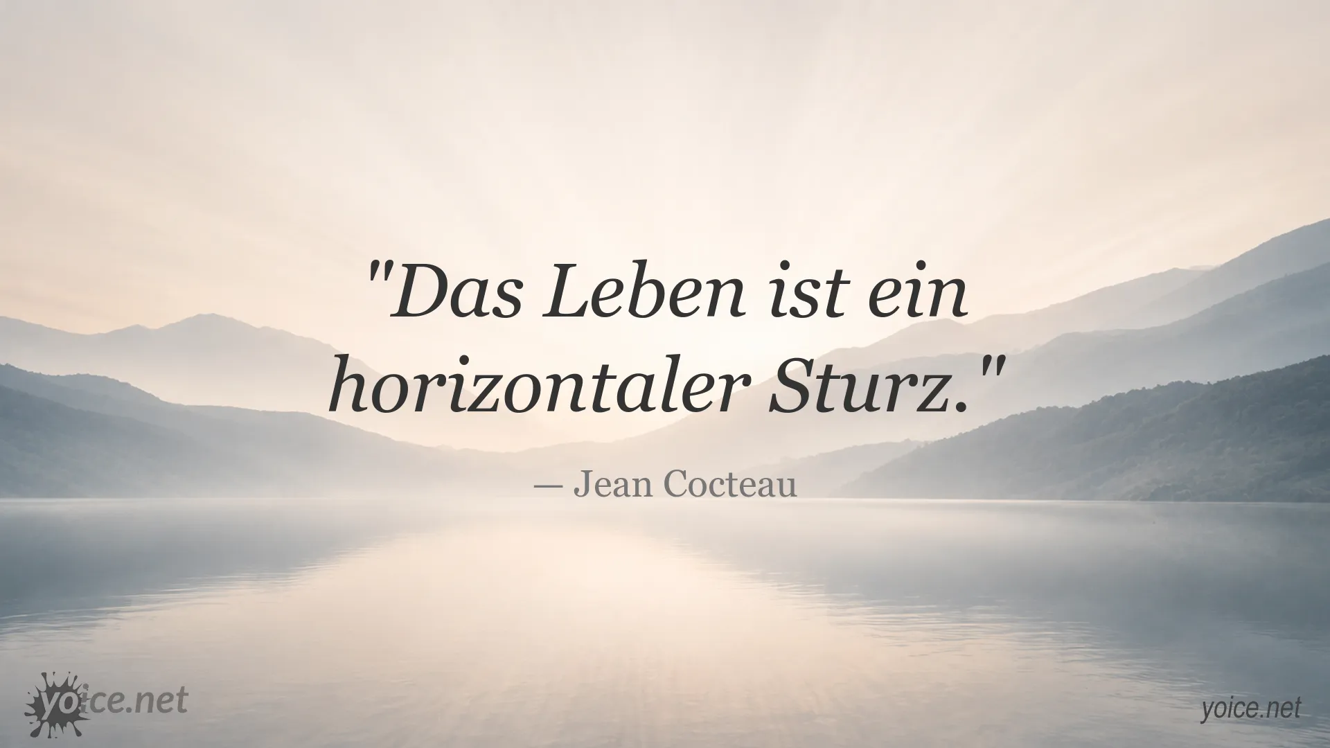 Zitatgrafik von Jean Cocteau über das Leben