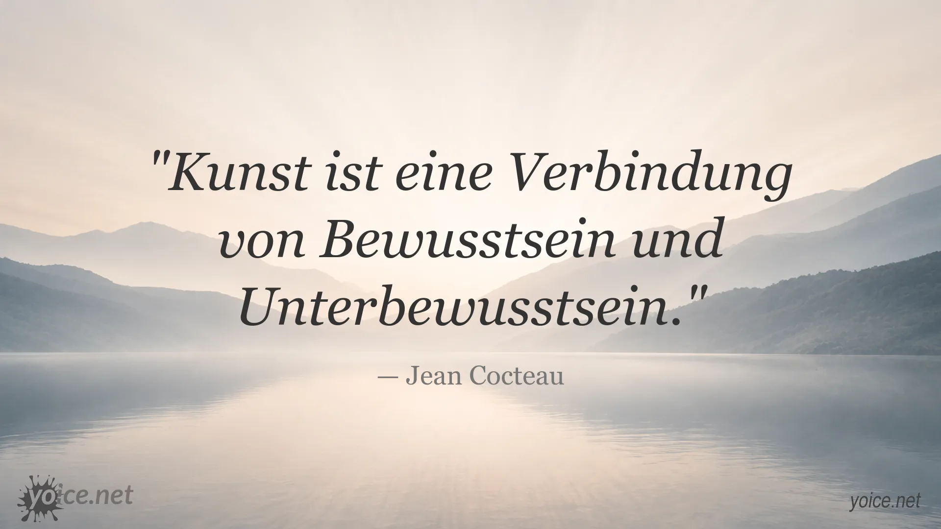 Zitat von Jean Cocteau über die Verbindung von Kunst, Bewusstsein und Unterbewusstsein
