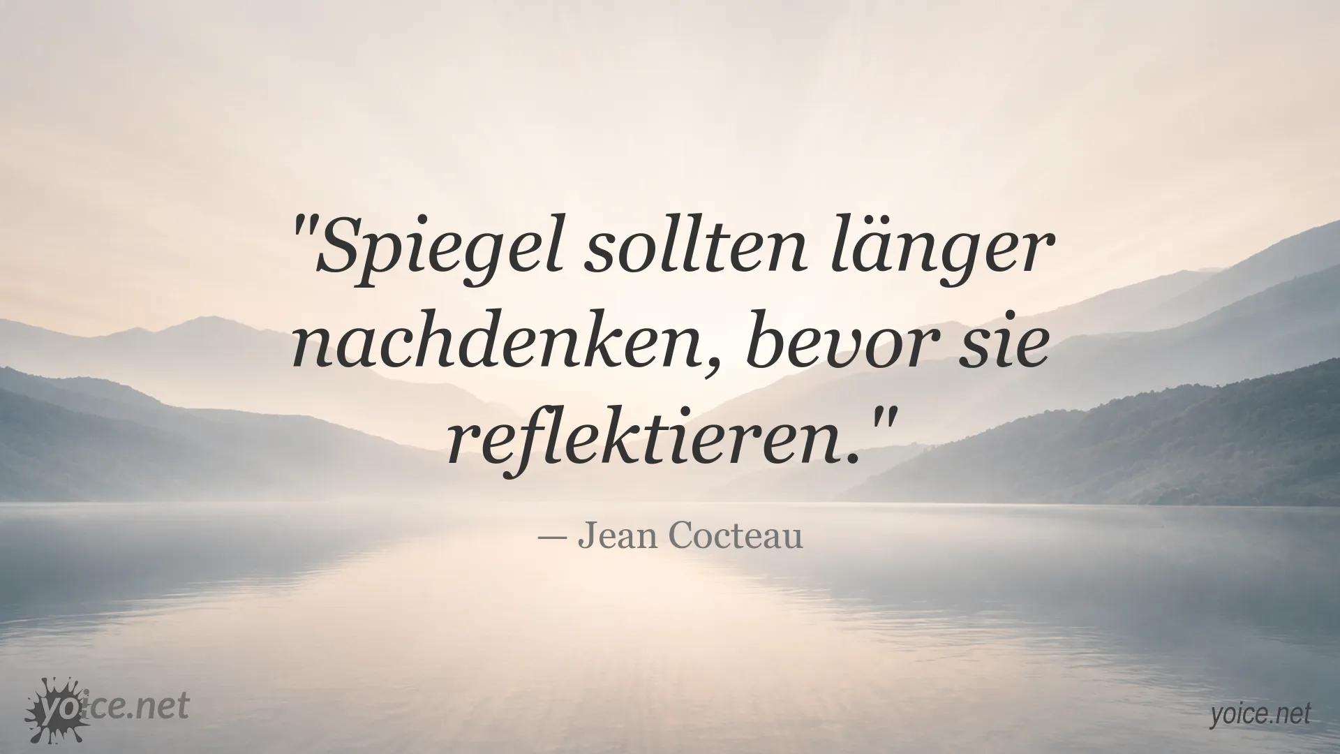 Zitatbild von Jean Cocteau über Spiegel und Reflexion