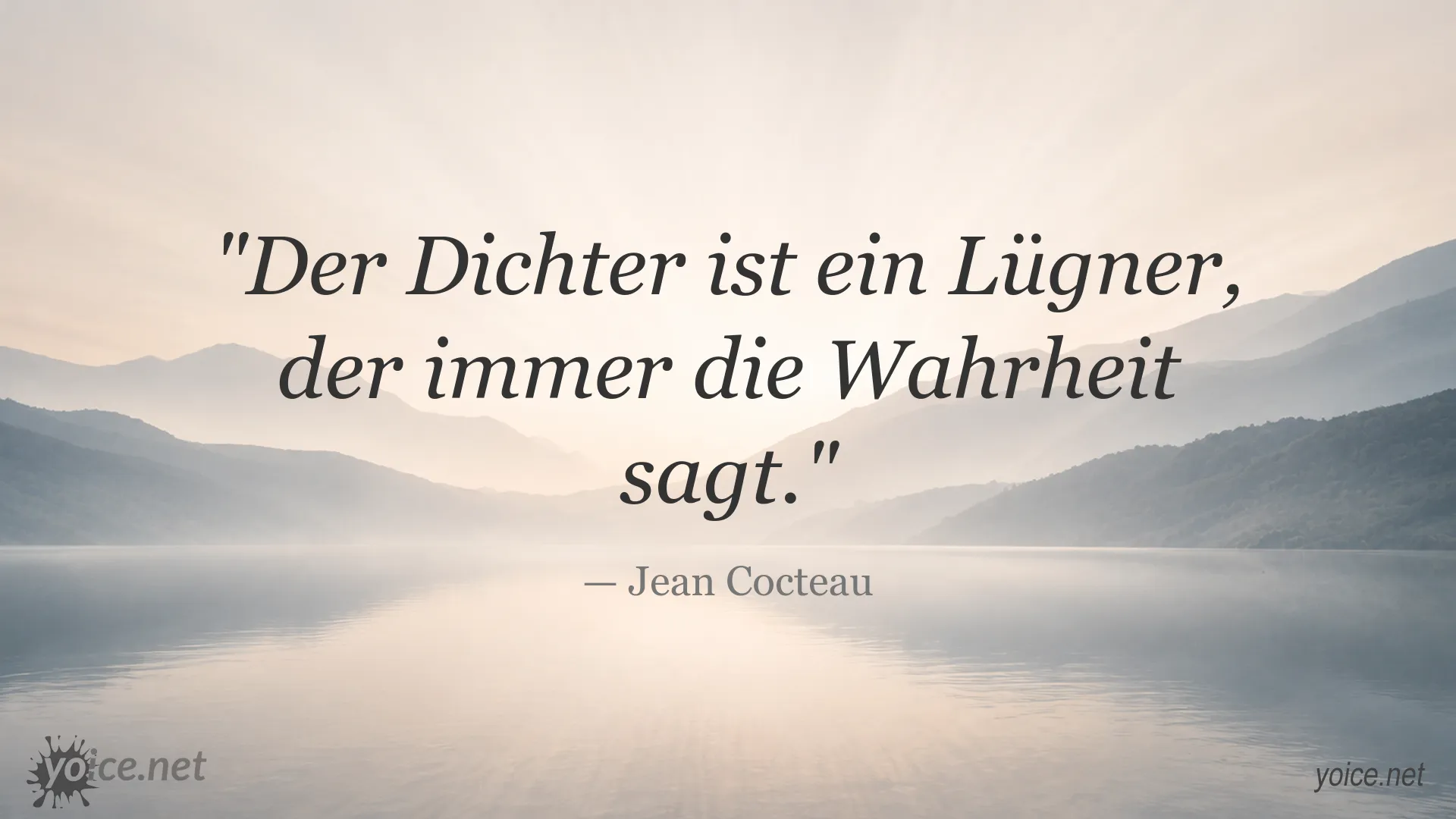 Zitatgrafik mit einem literarischen Zitat von Jean Cocteau
