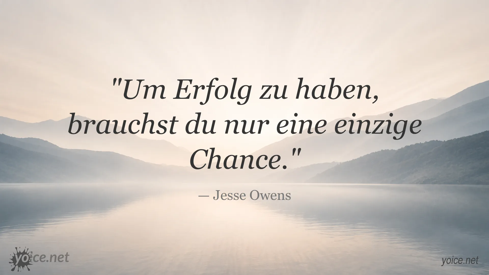 Erfolg Zitat von Jesse Owens mit inspirierendem Hintergrund