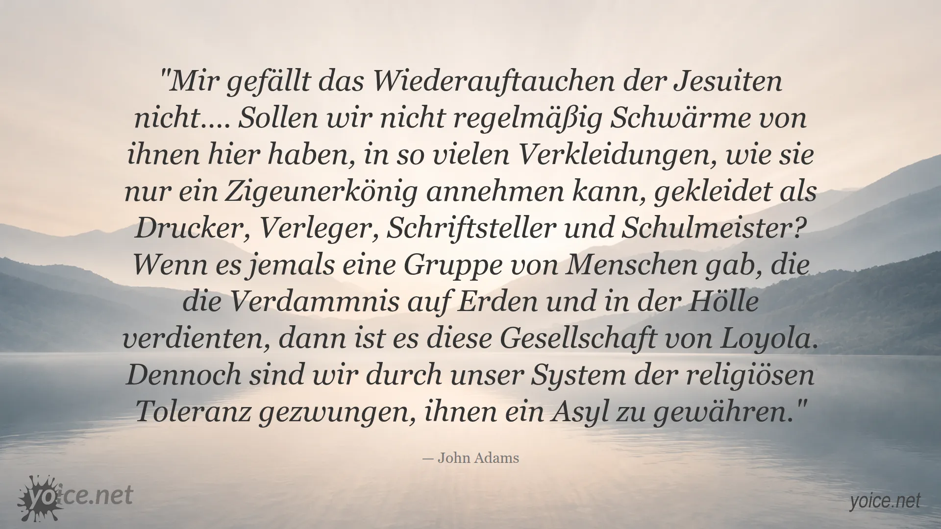 Zitat von John Adams über Jesuiten und religiöse Toleranz