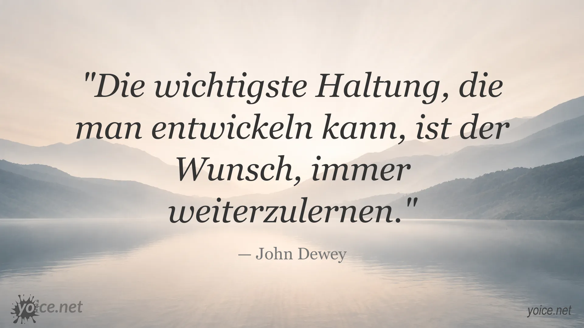 Zitatgrafik von John Dewey über die Bedeutung des lebenslangen Lernens