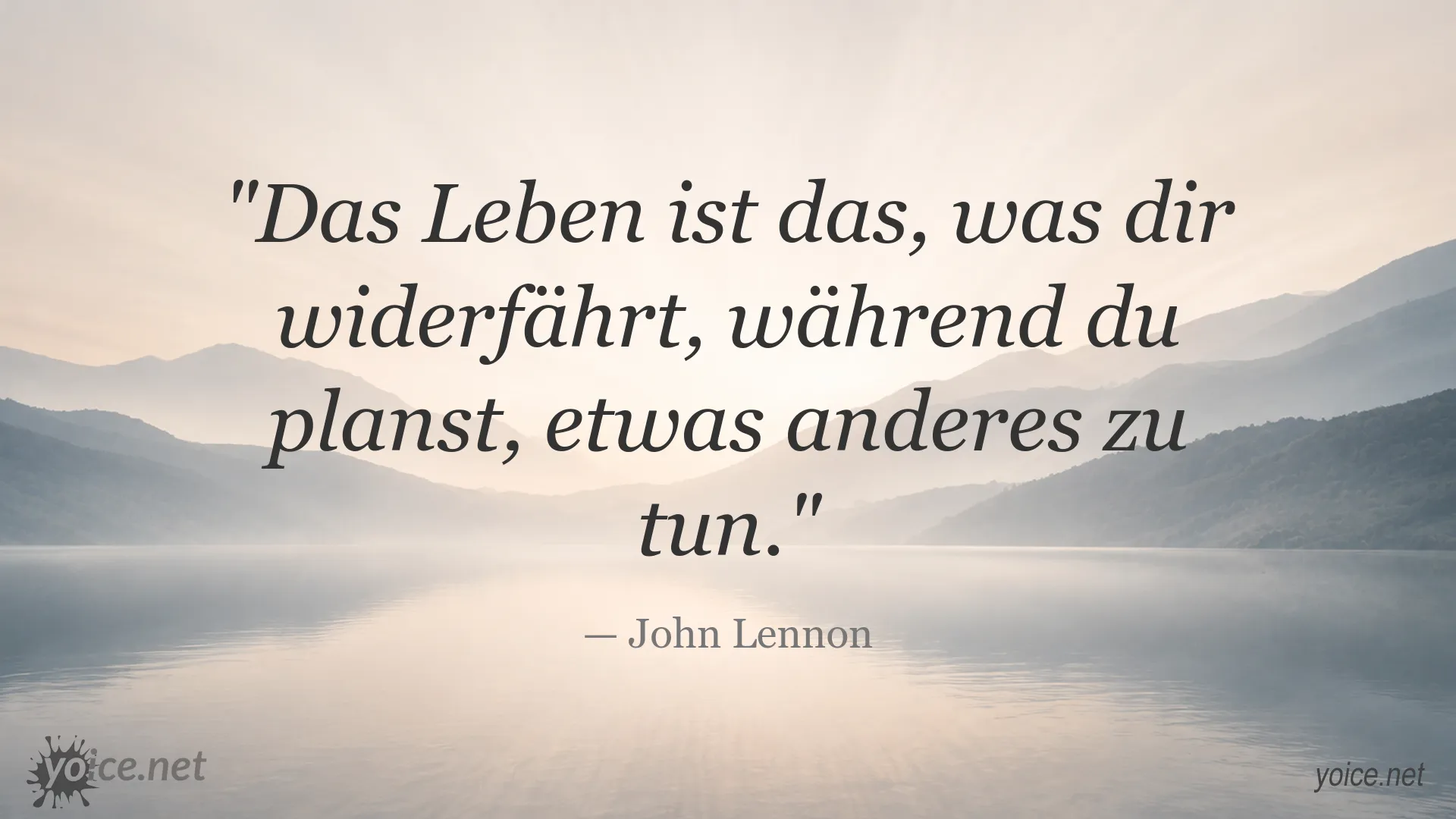 Inspirierendes Zitatbild von John Lennon über das Leben und unerwartete Ereignisse
