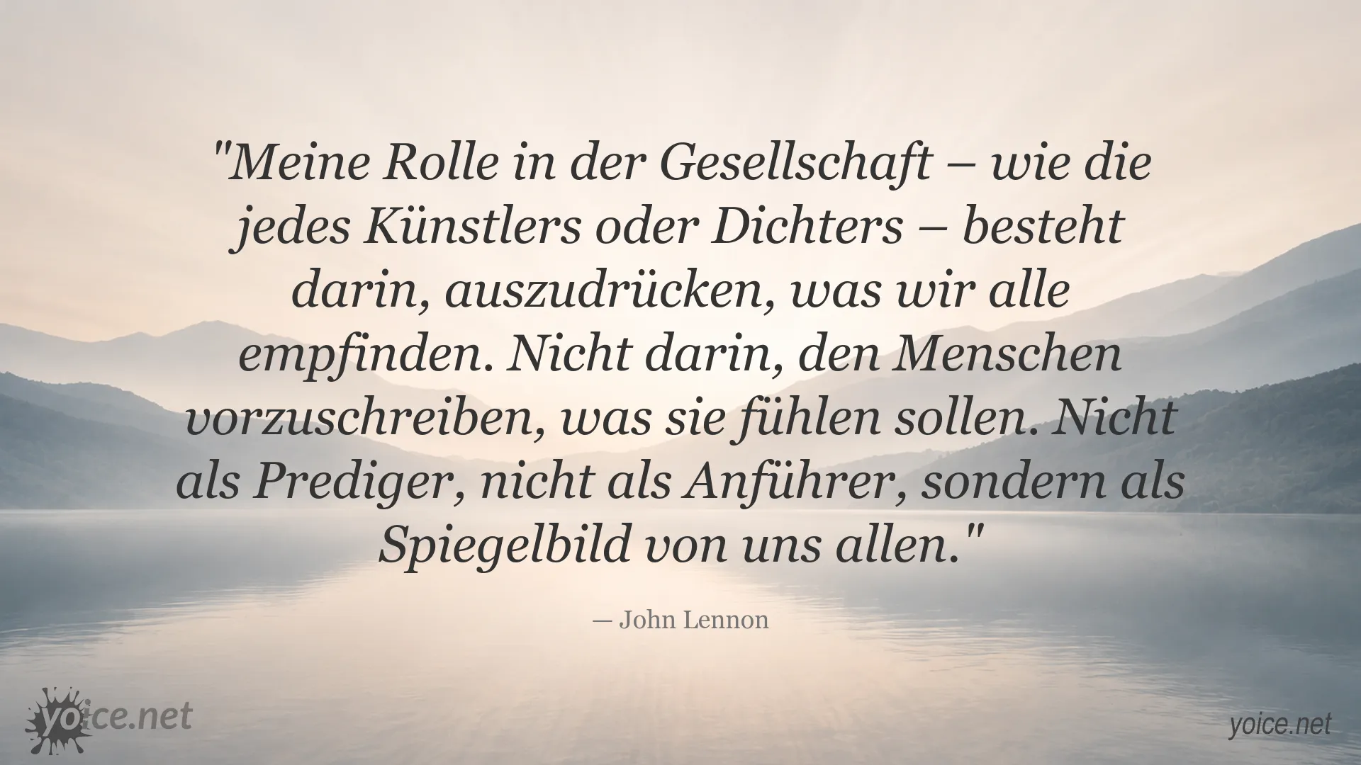 John Lennon über die Rolle des Künstlers in der Gesellschaft