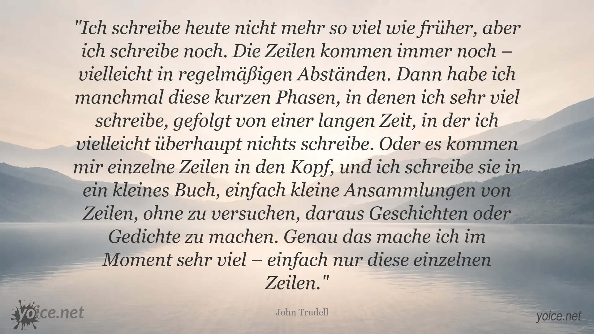 John Trudell über das Schreiben und das Festhalten einzelner Zeilen