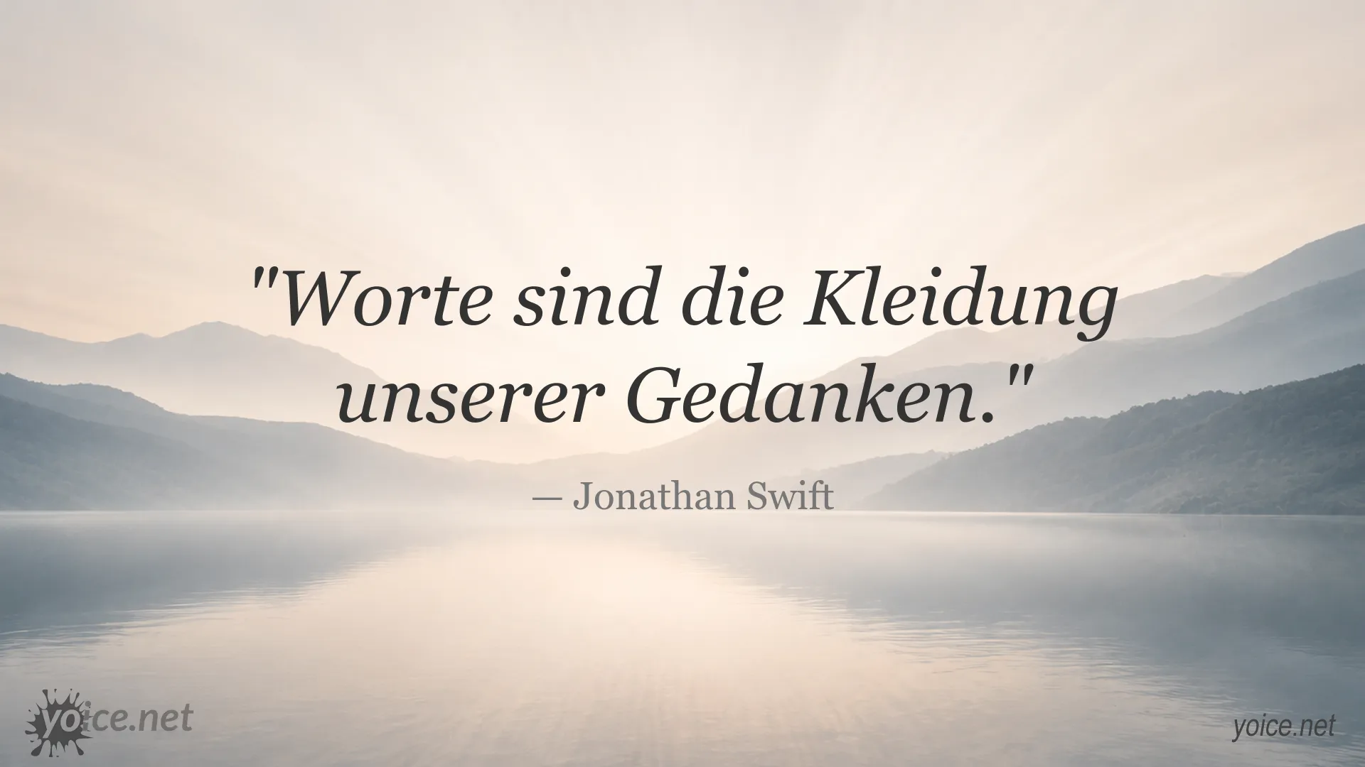Inspirierendes Zitatbild von Jonathan Swift über Worte und Gedanken