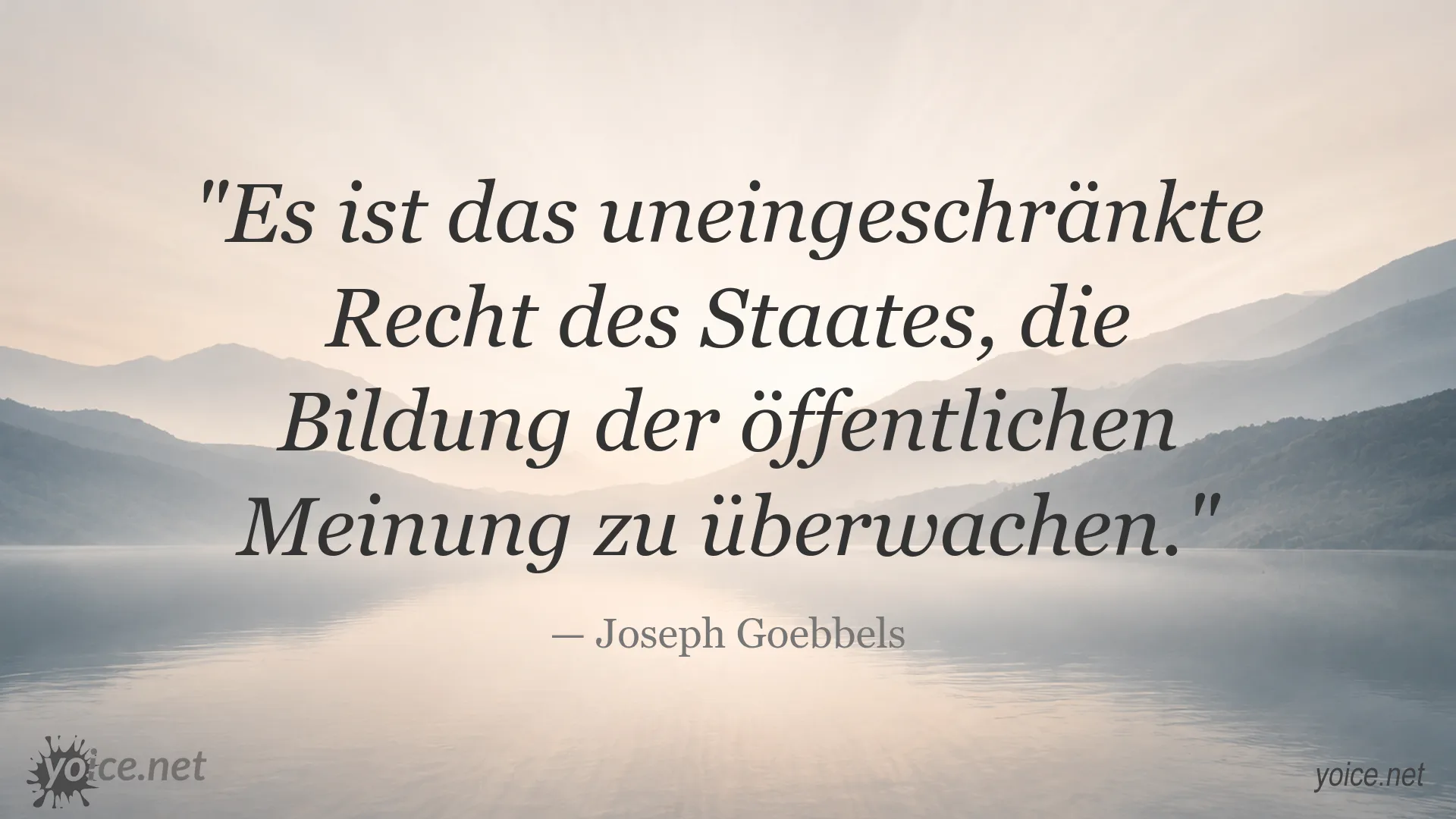 Zitatgrafik von Joseph Goebbels zum Thema öffentliche Meinung