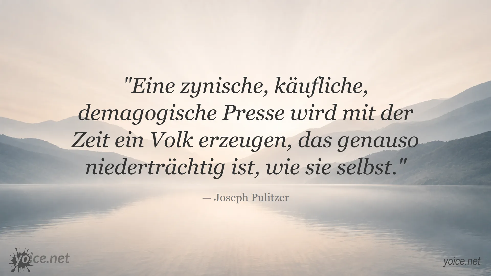 Zitat von Joseph Pulitzer über die Auswirkungen einer zynischen Presse auf das Volk