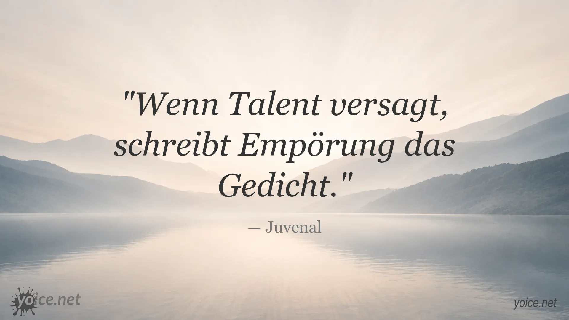 Zitat von Juvenal: Wenn Talent versagt, schreibt Empörung das Gedicht.