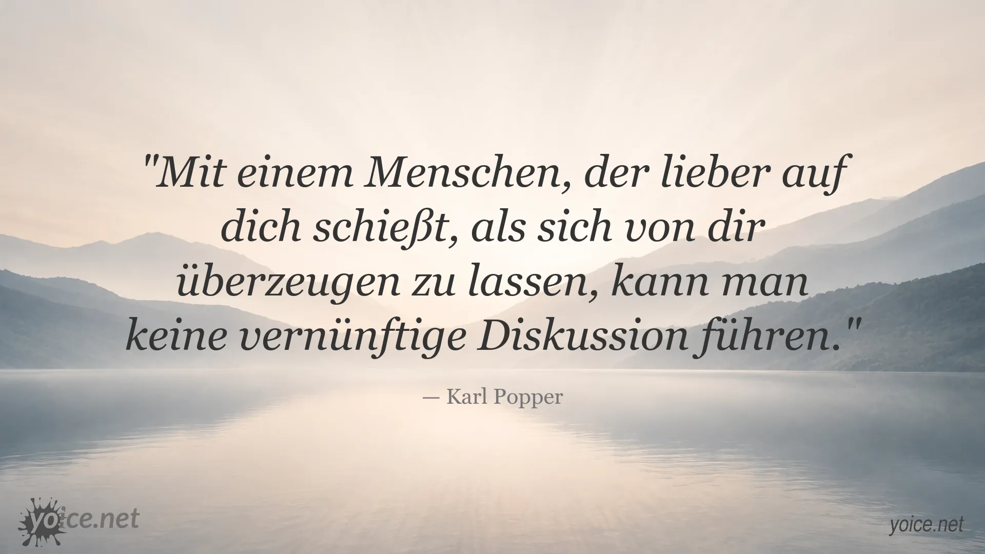 Zitatbild mit einem Zitat von Karl Popper über vernünftige Diskussionen