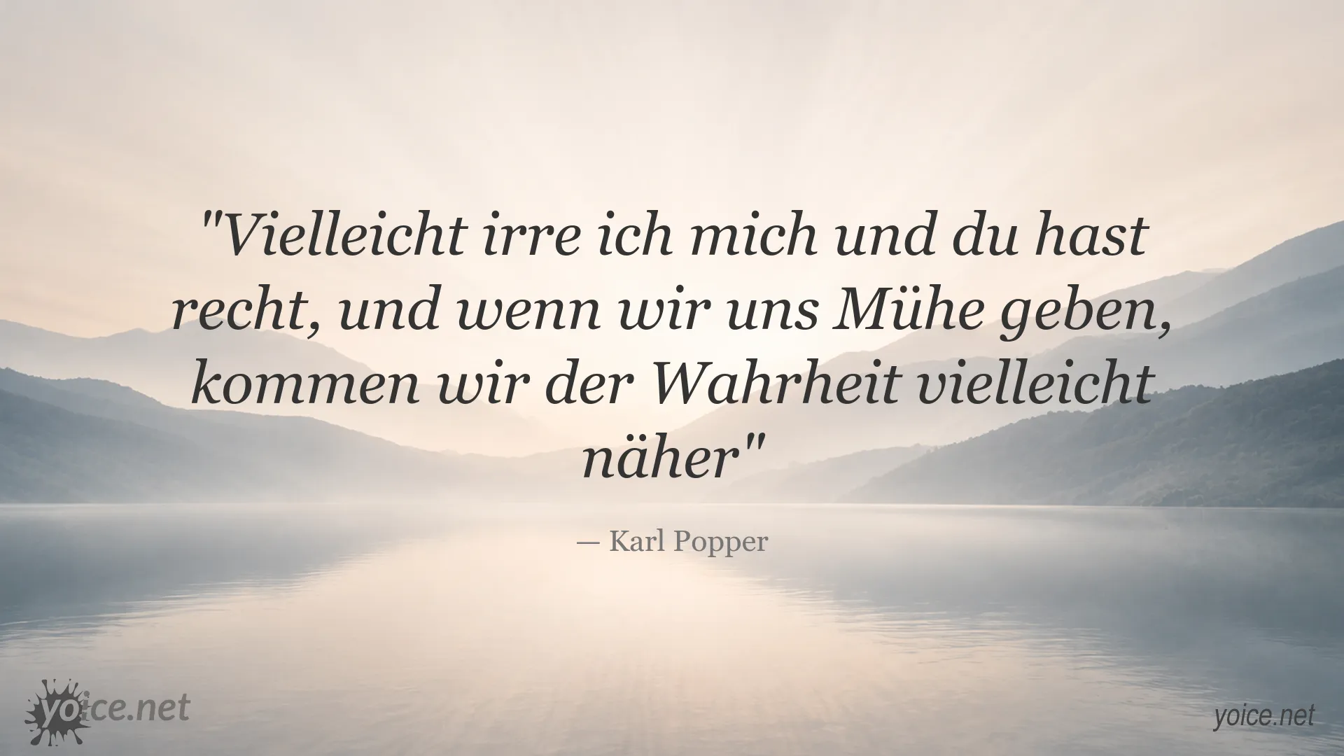 Zitatbild mit einem Gedanken von Karl Popper über Wahrheit und Erkenntnis