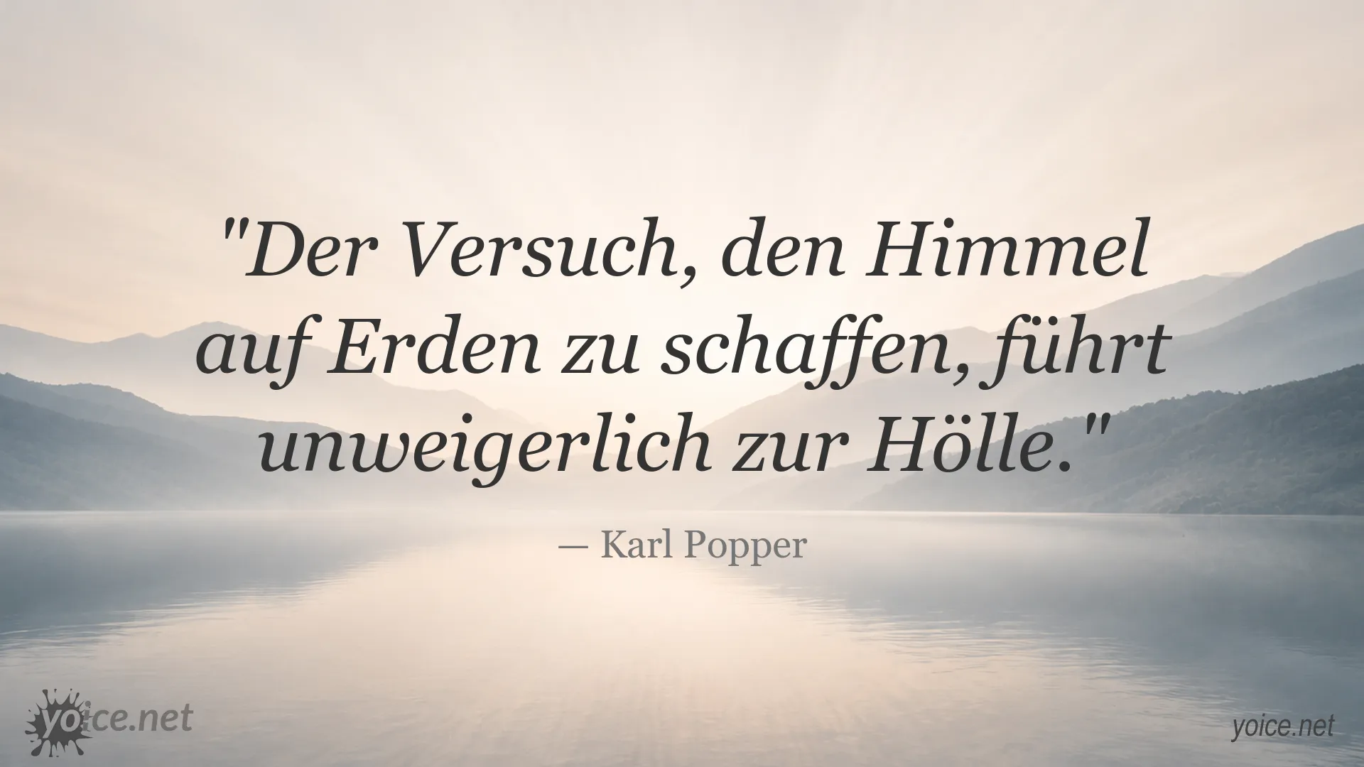 Zitatgrafik mit einem Zitat von Karl Popper