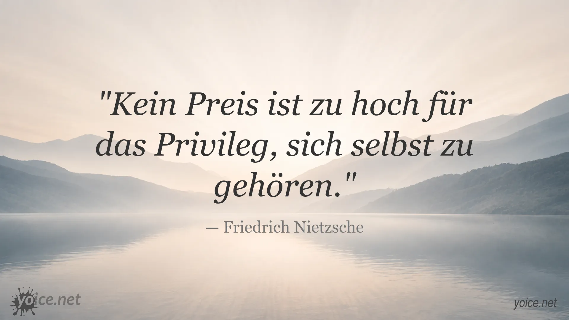 Inspirierendes Zitat von Friedrich Nietzsche zum Privileg, sich selbst zu gehören