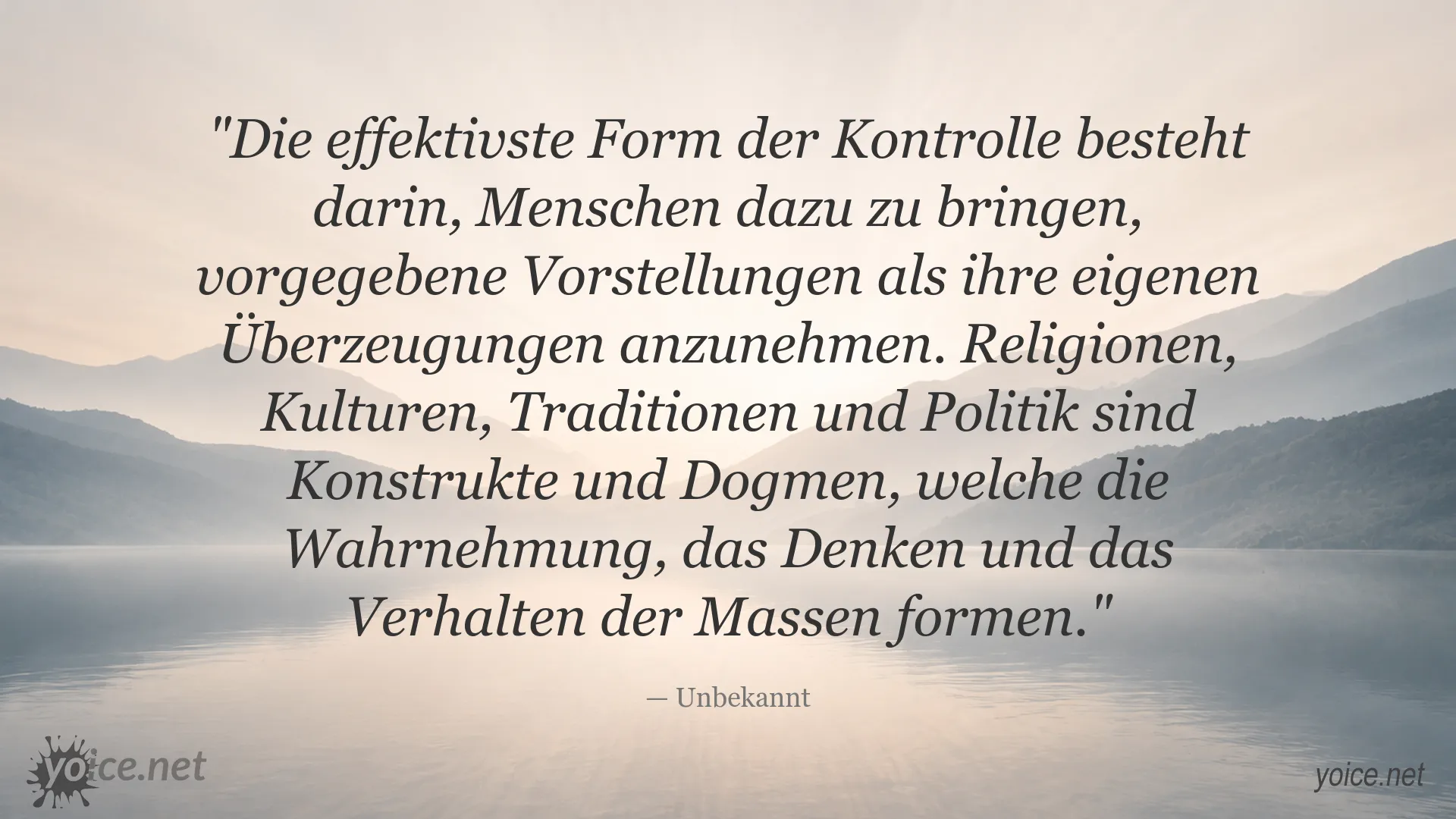 Zitat über Kontrolle und Einfluss von Unbekannt