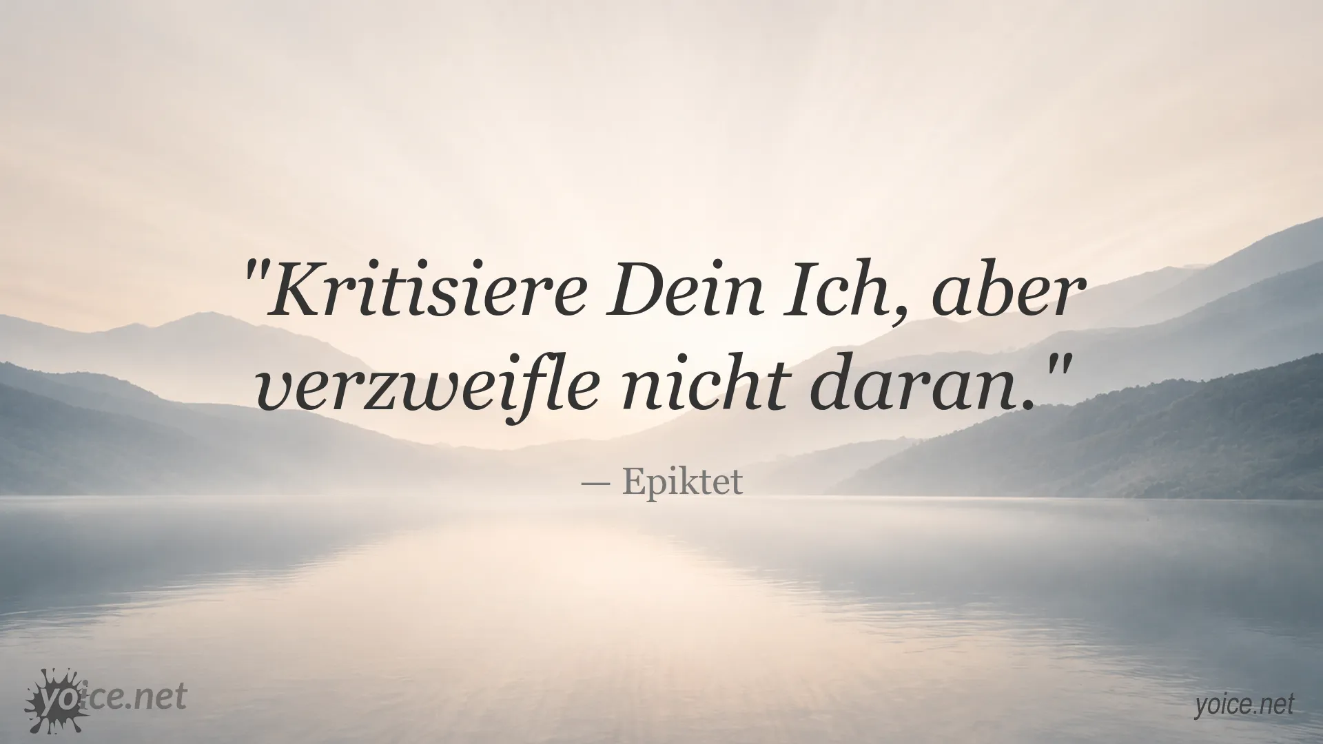 Inspirierendes Zitat von Epiktet über Selbstkritik und Hoffnung