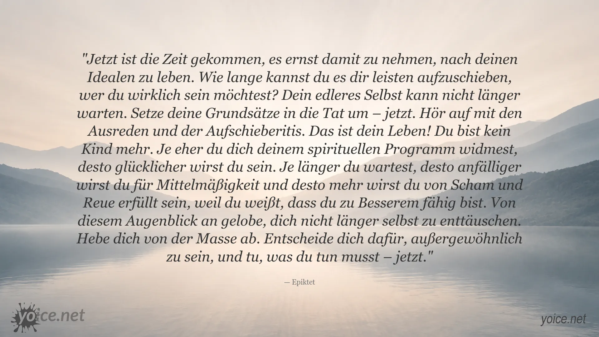 Inspirierendes Zitat von Epiktet über das Leben nach den eigenen Idealen