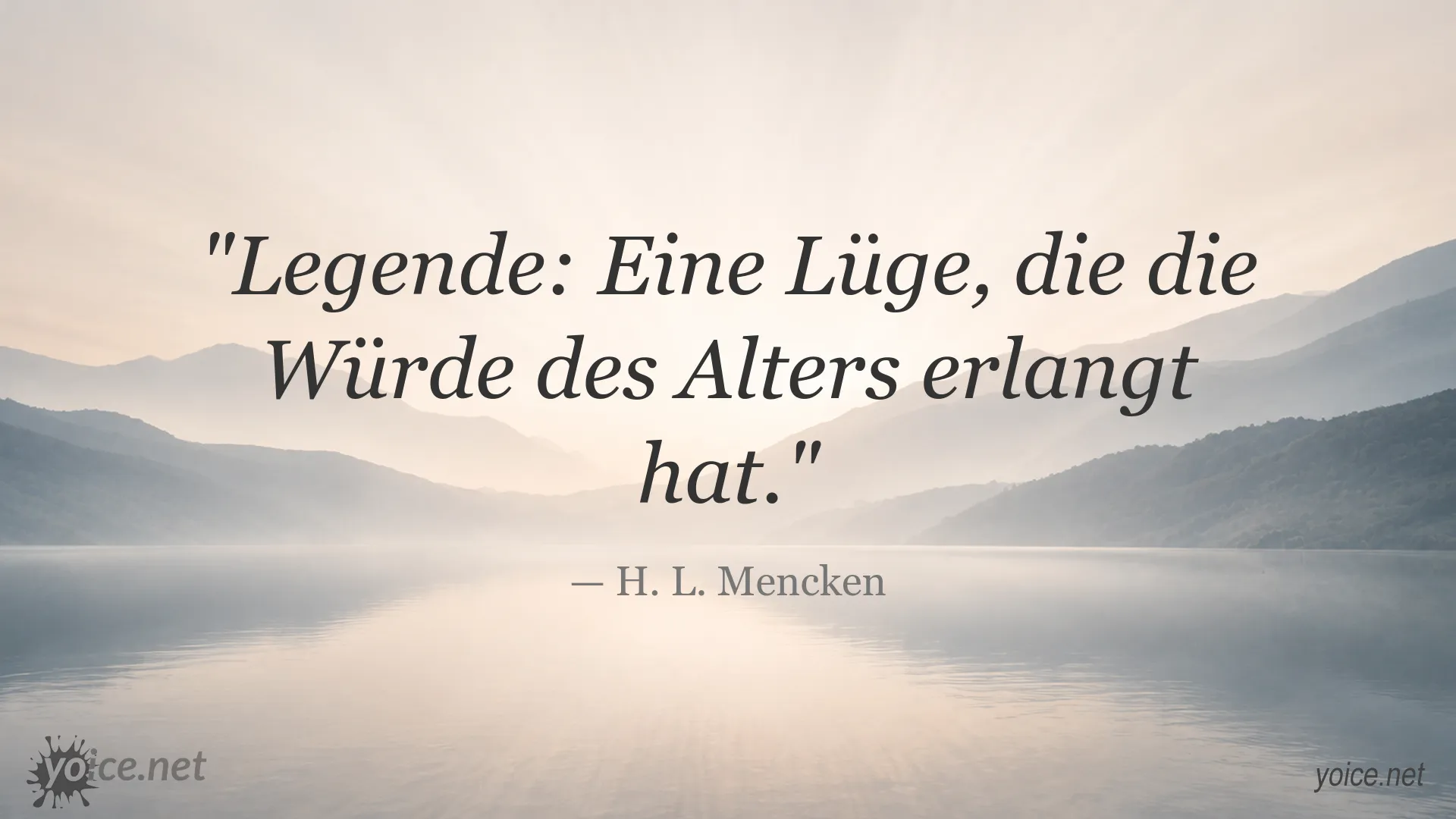 Zitatgrafik mit einer Definition von Legende von H. L. Mencken