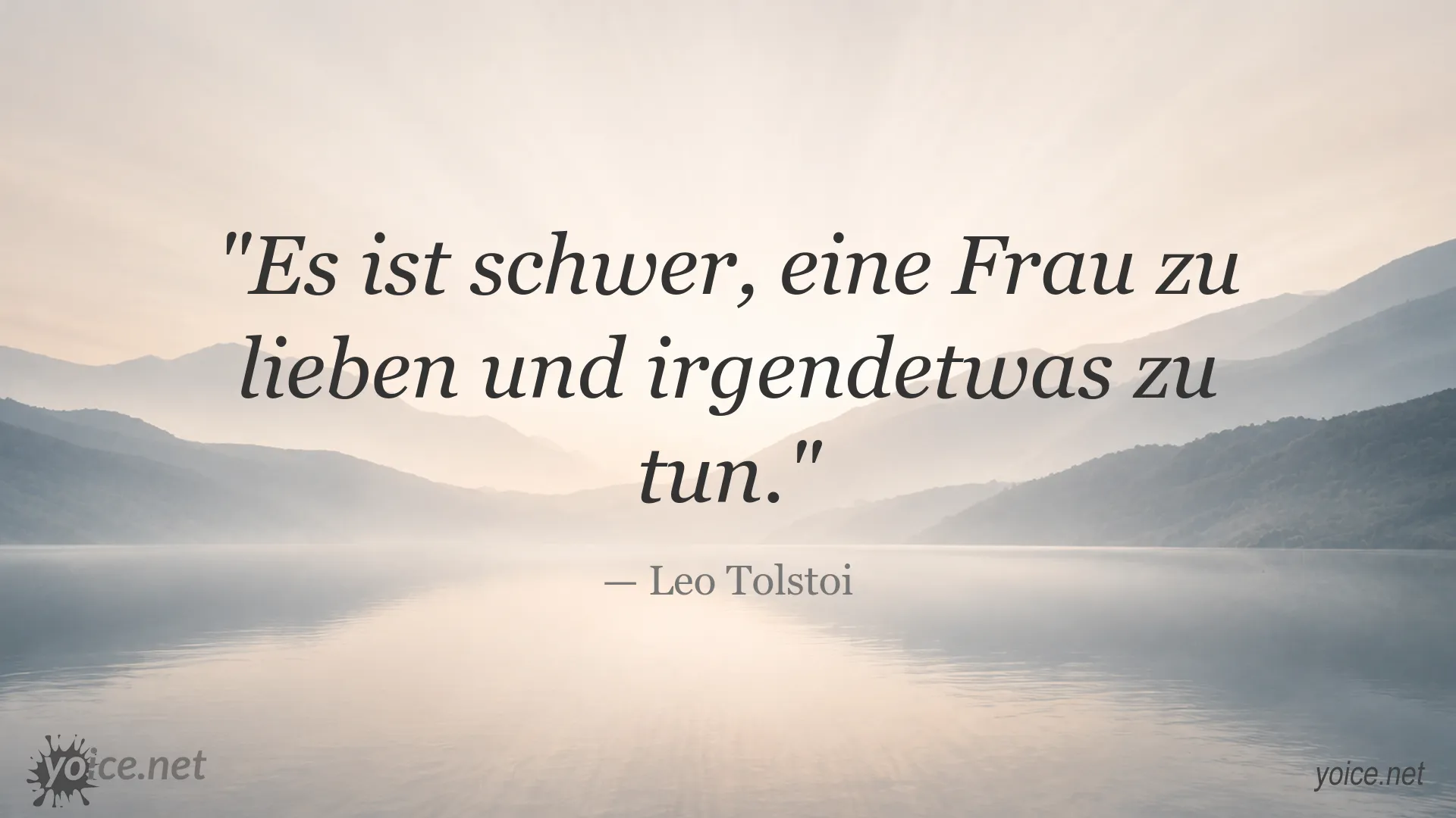Zitatbild mit einem Zitat von Leo Tolstoi über die Liebe