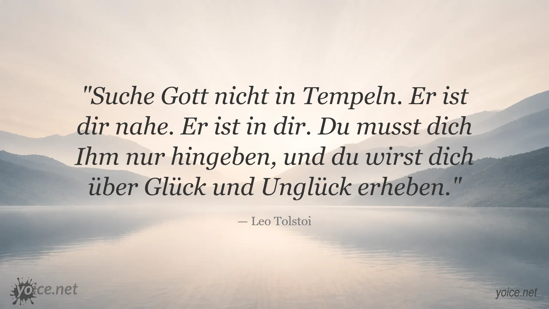 Inspirierendes Leo-Tolstoi-Zitat über Gott, innere Nähe und Glück
