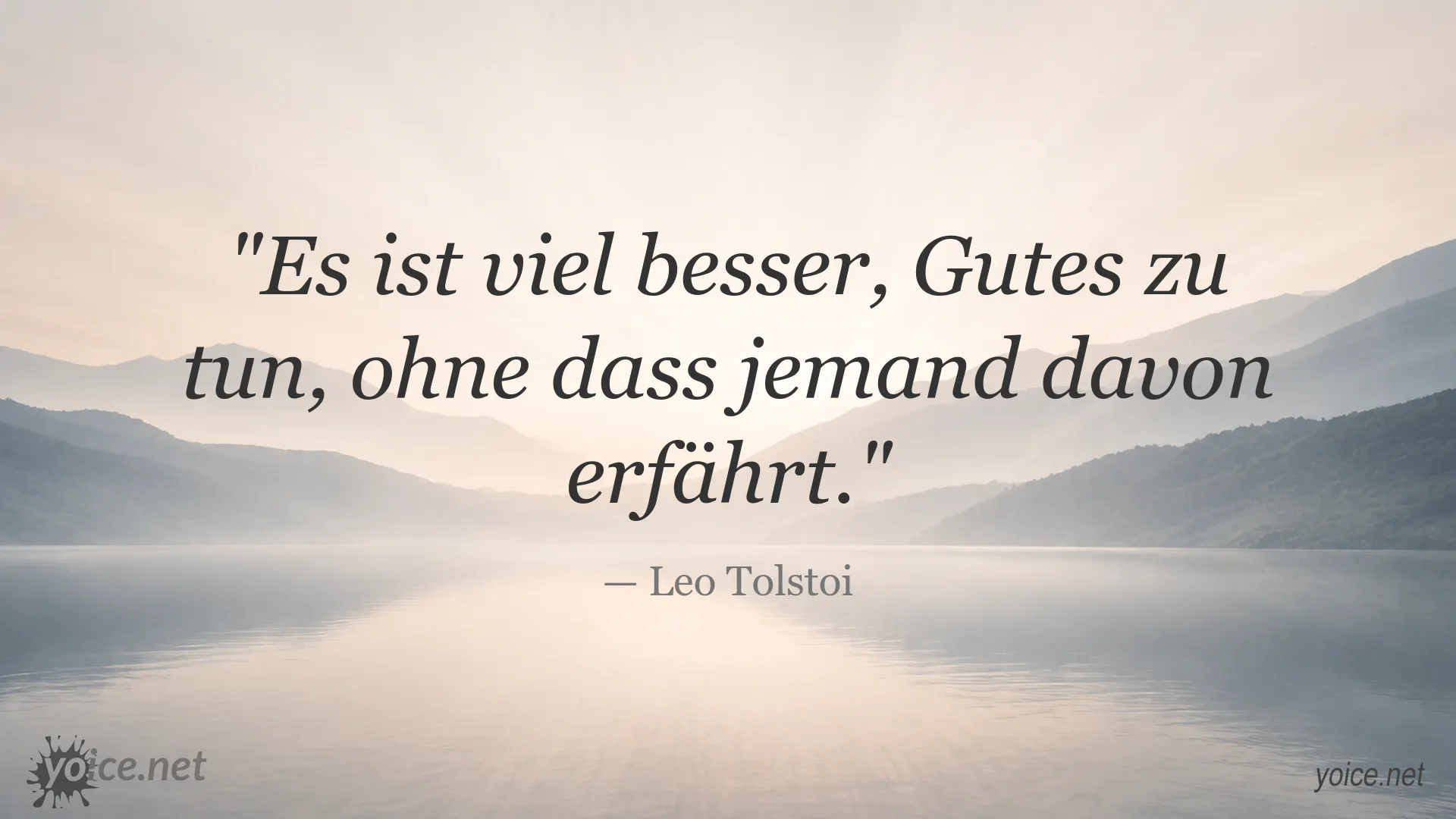Inspirierendes Zitatbild von Leo Tolstoi über selbstlose Wohltätigkeit
