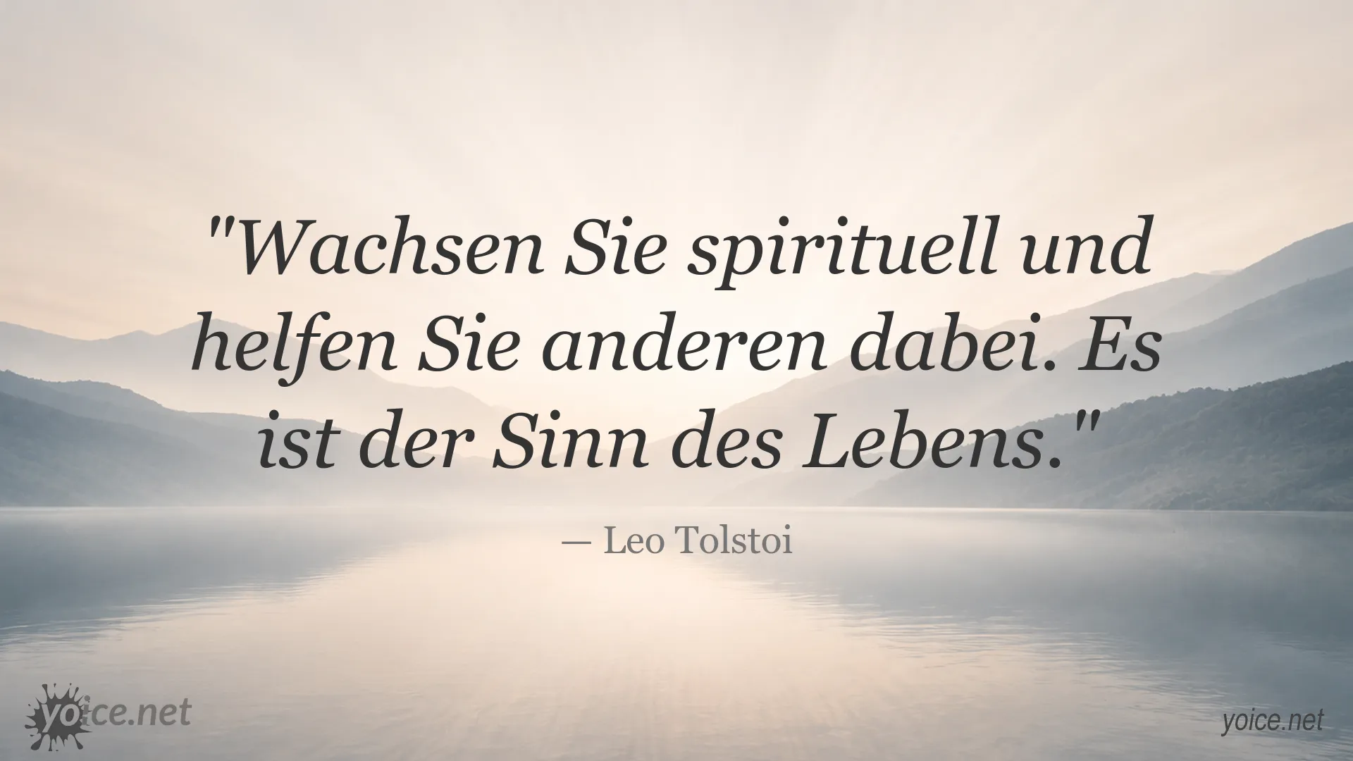 Inspirierendes Zitat von Leo Tolstoi über spirituelles Wachstum und die Hilfe für andere