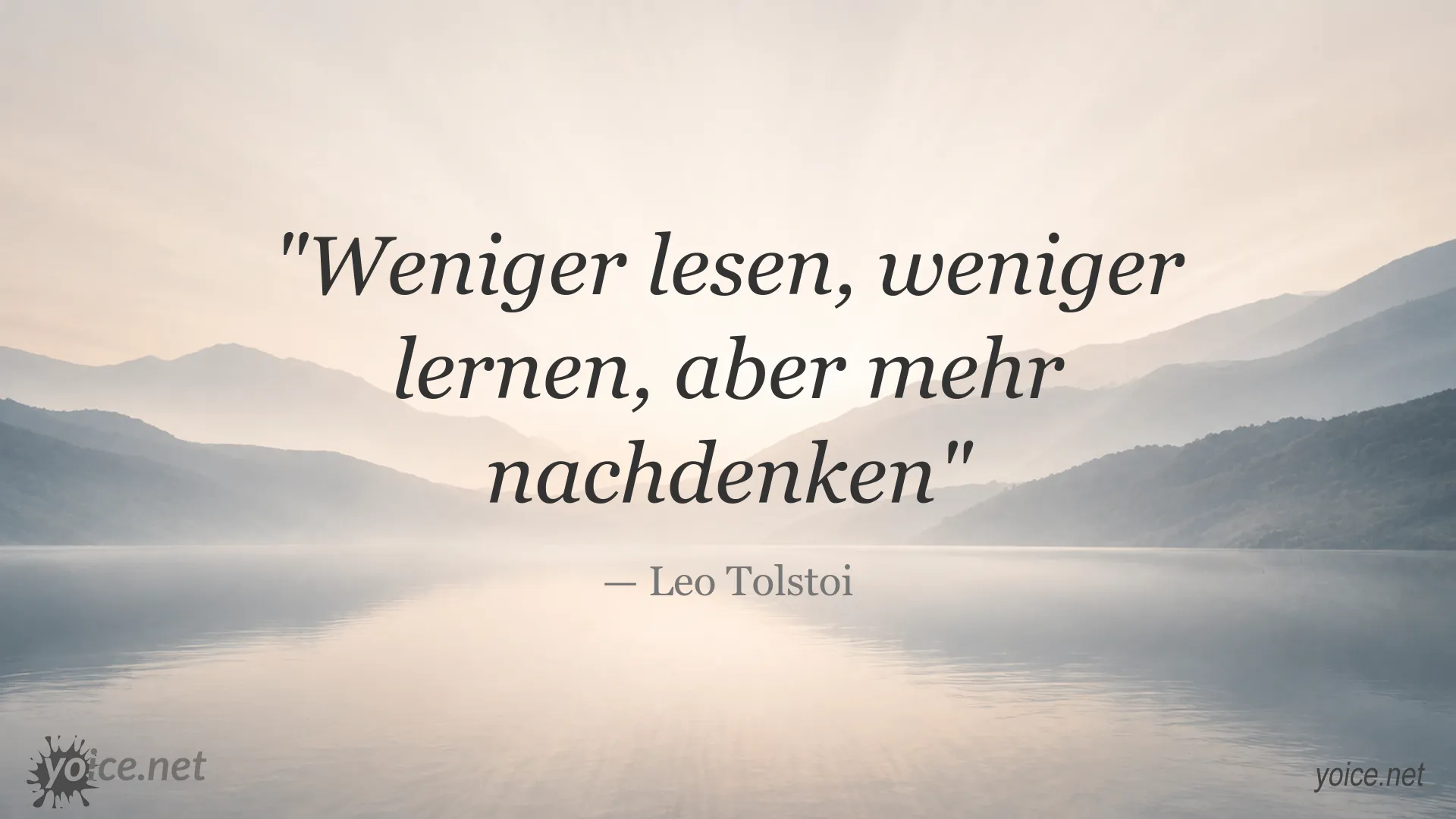 Inspirierendes Zitat von Leo Tolstoi über Nachdenken und Lernen