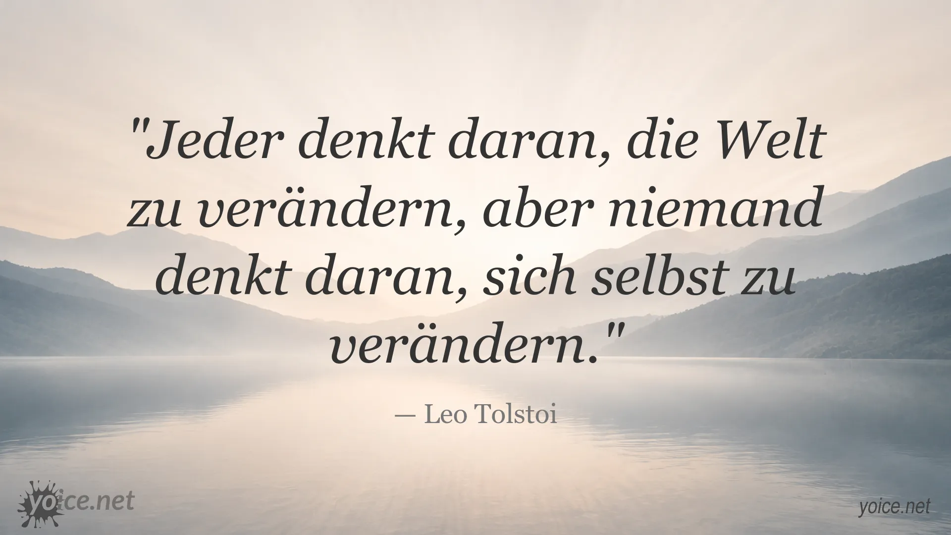 Inspirierendes Zitat von Leo Tolstoi über persönliche Veränderung und Selbstreflexion