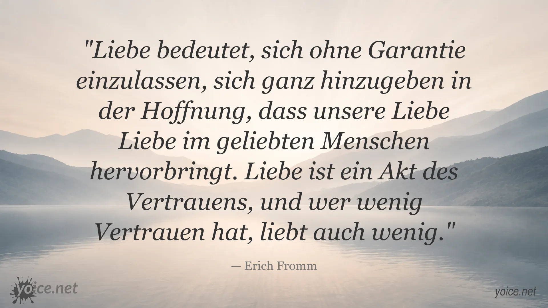Zitatbild über Liebe und Vertrauen von Erich Fromm