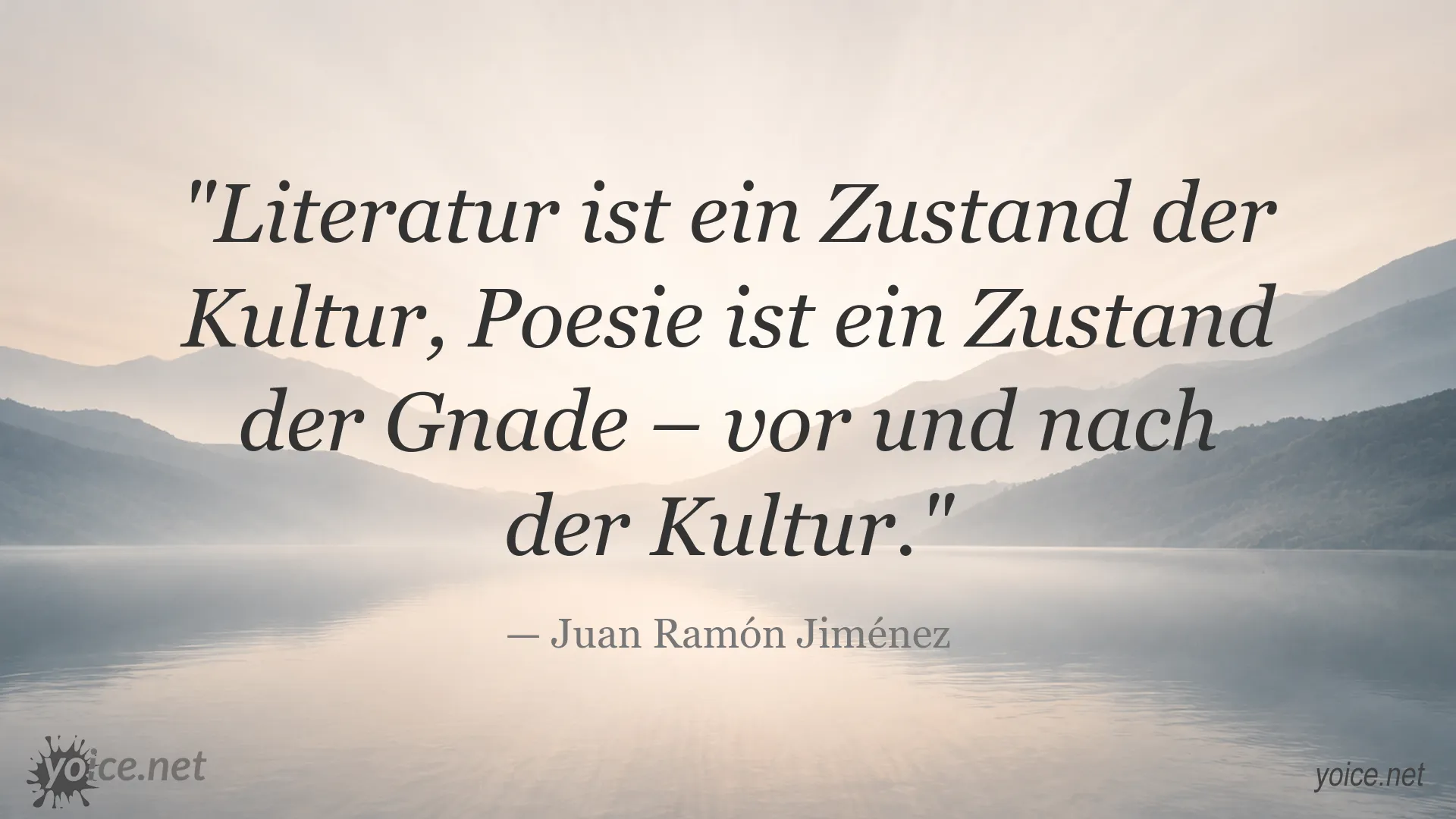 Zitatbild über den Unterschied zwischen Literatur und Poesie von Juan Ramón Jiménez