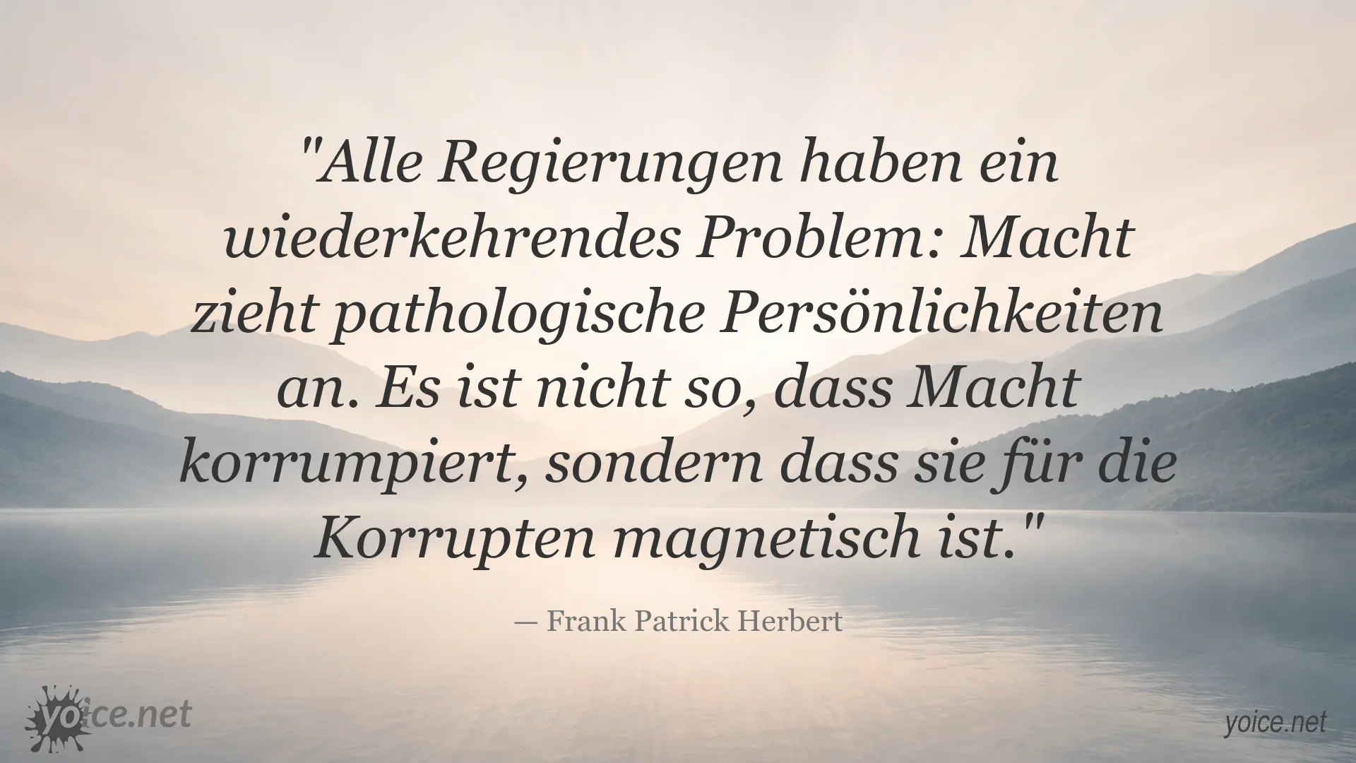 Zitatbild über Macht und Korruption von Frank Patrick Herbert