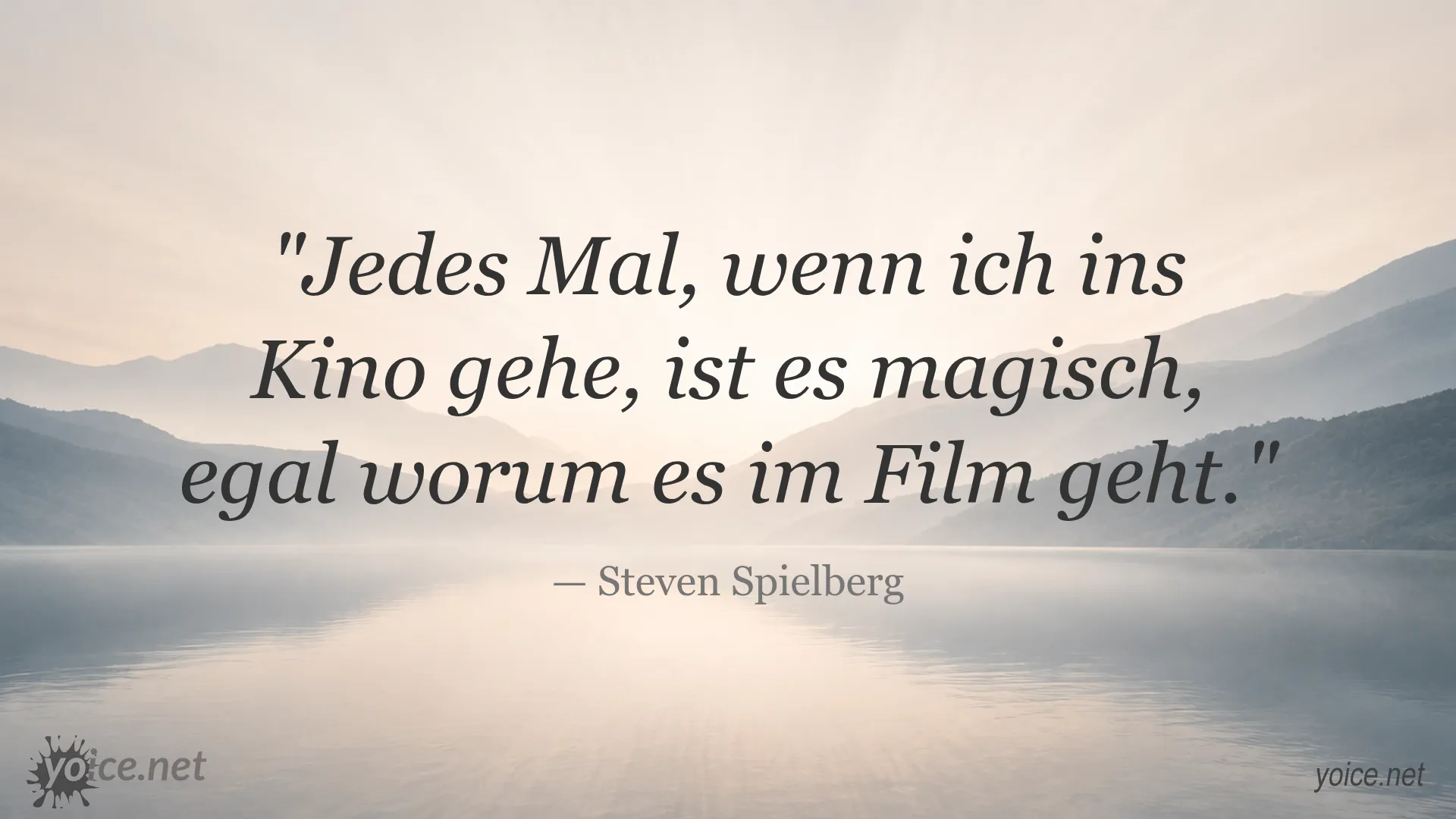 Bild eines inspirierenden Zitats von Steven Spielberg über die Magie des Kinos