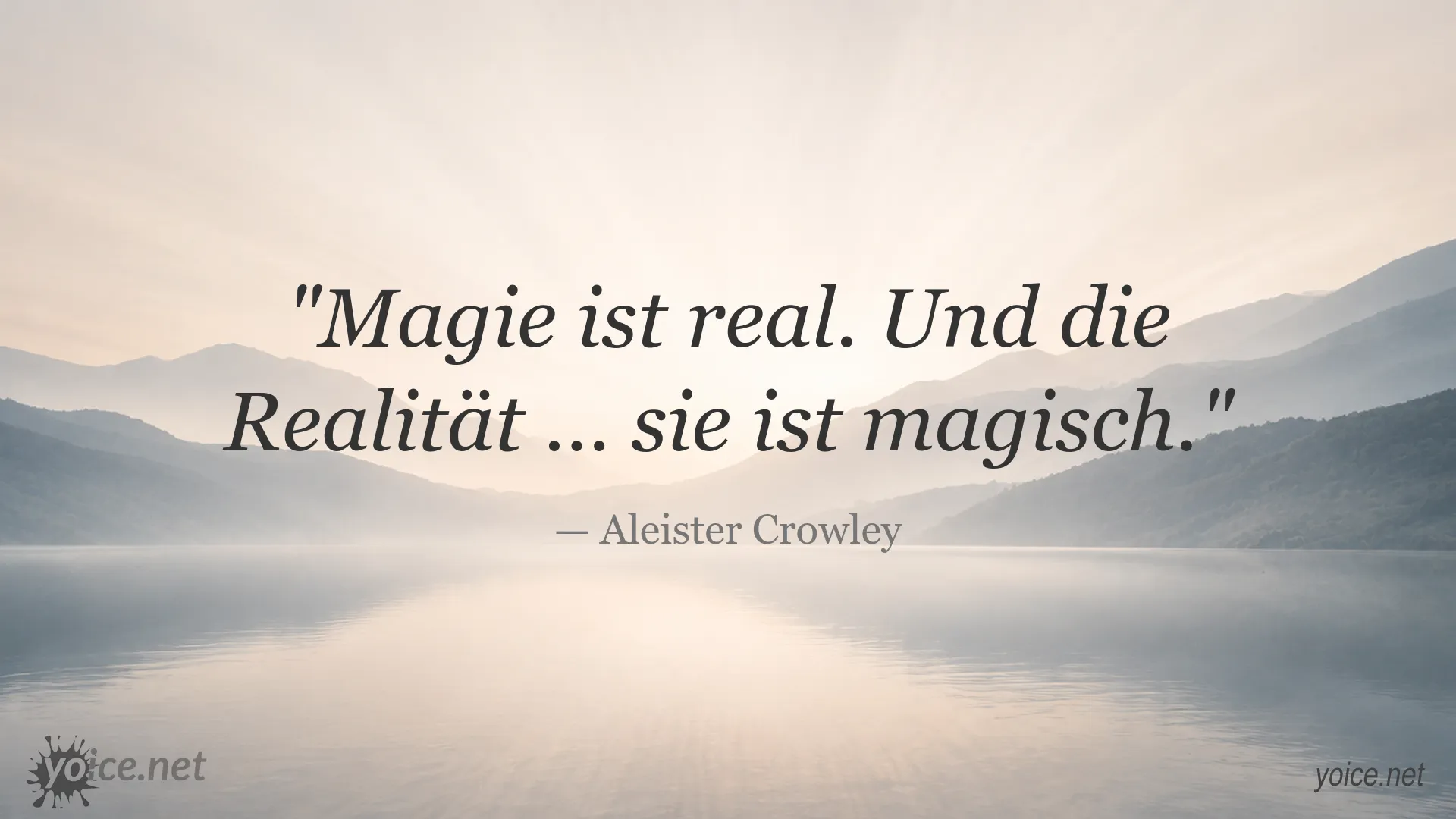 Inspirierendes Zitatbild von Aleister Crowley über Magie und Realität