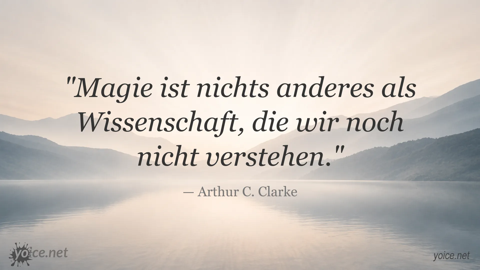Inspirierendes Zitatbild über Magie und Wissenschaft von Arthur C. Clarke