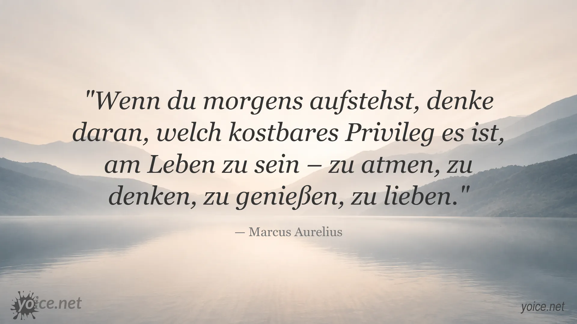 Zitatgrafik mit einer Lebensweisheit von Marcus Aurelius über die Kostbarkeit des Lebens