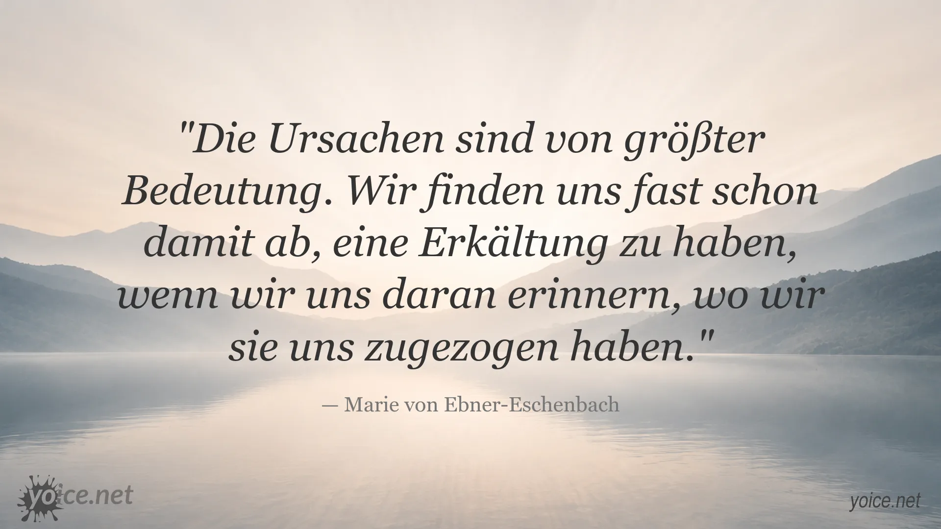 Inspirierendes Zitat von Marie von Ebner-Eschenbach über die Bedeutung von Ursachen