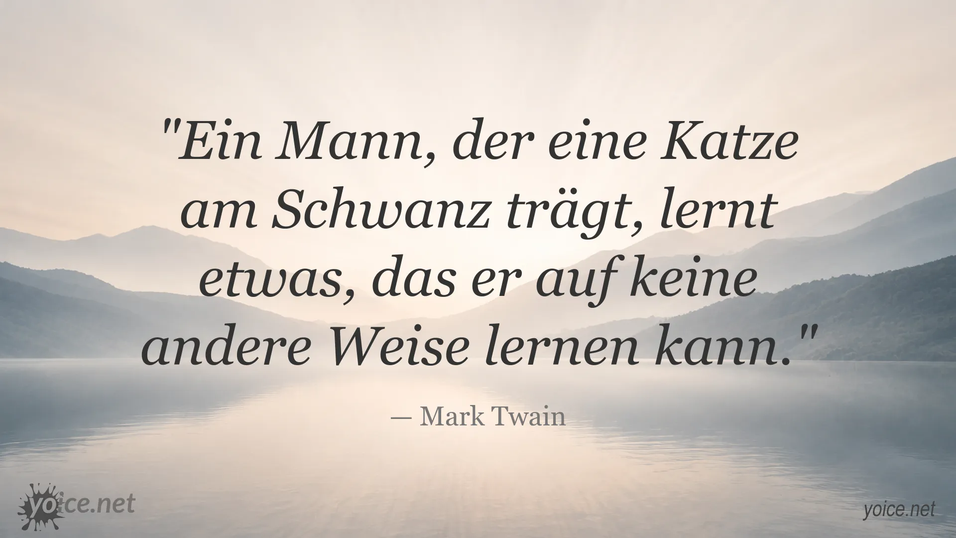 Zitat von Mark Twain über Lernen durch eigene Erfahrung mit einer Katze