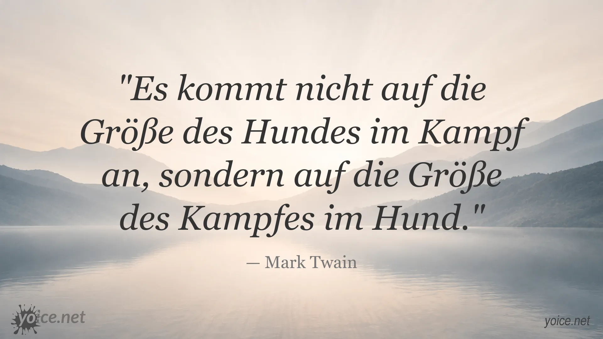 Zitatbild von Mark Twain über Mut, Kampfgeist und Entschlossenheit