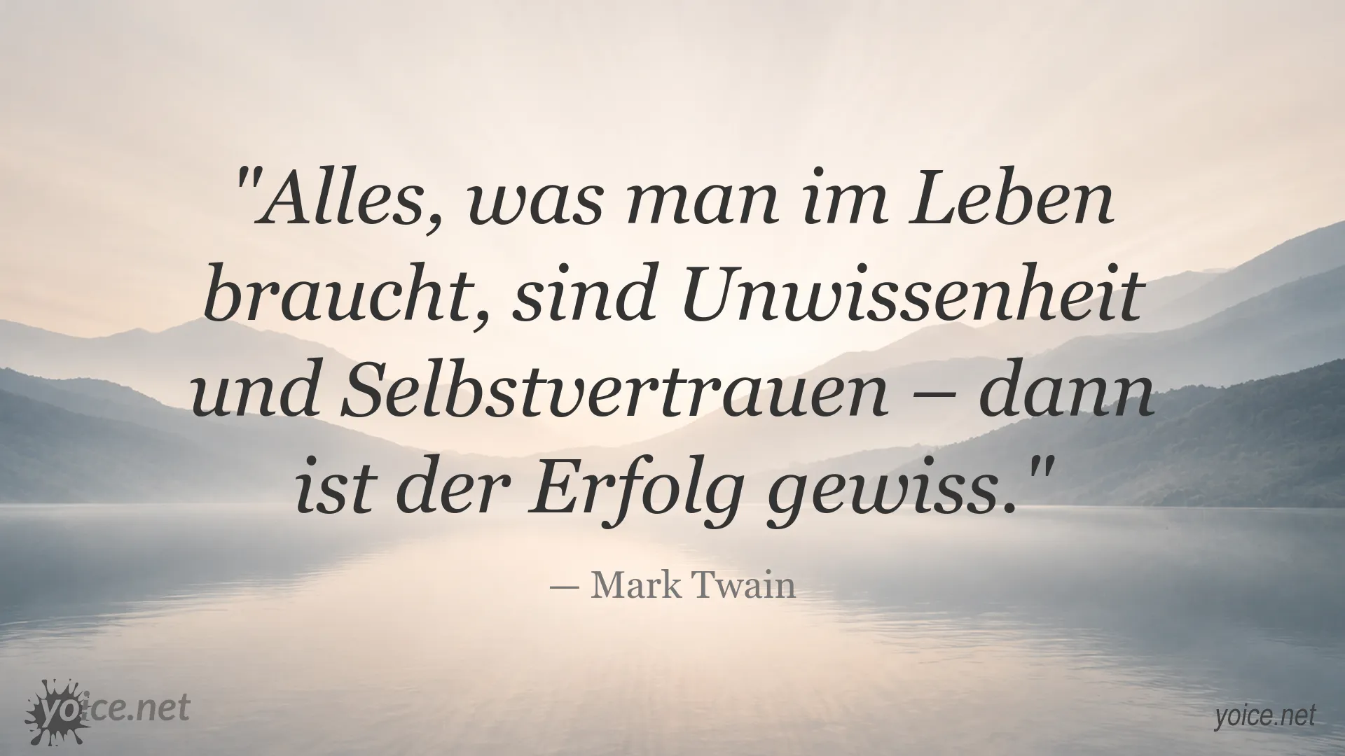 Inspirierendes Mark-Twain-Zitat über Selbstvertrauen und Erfolg