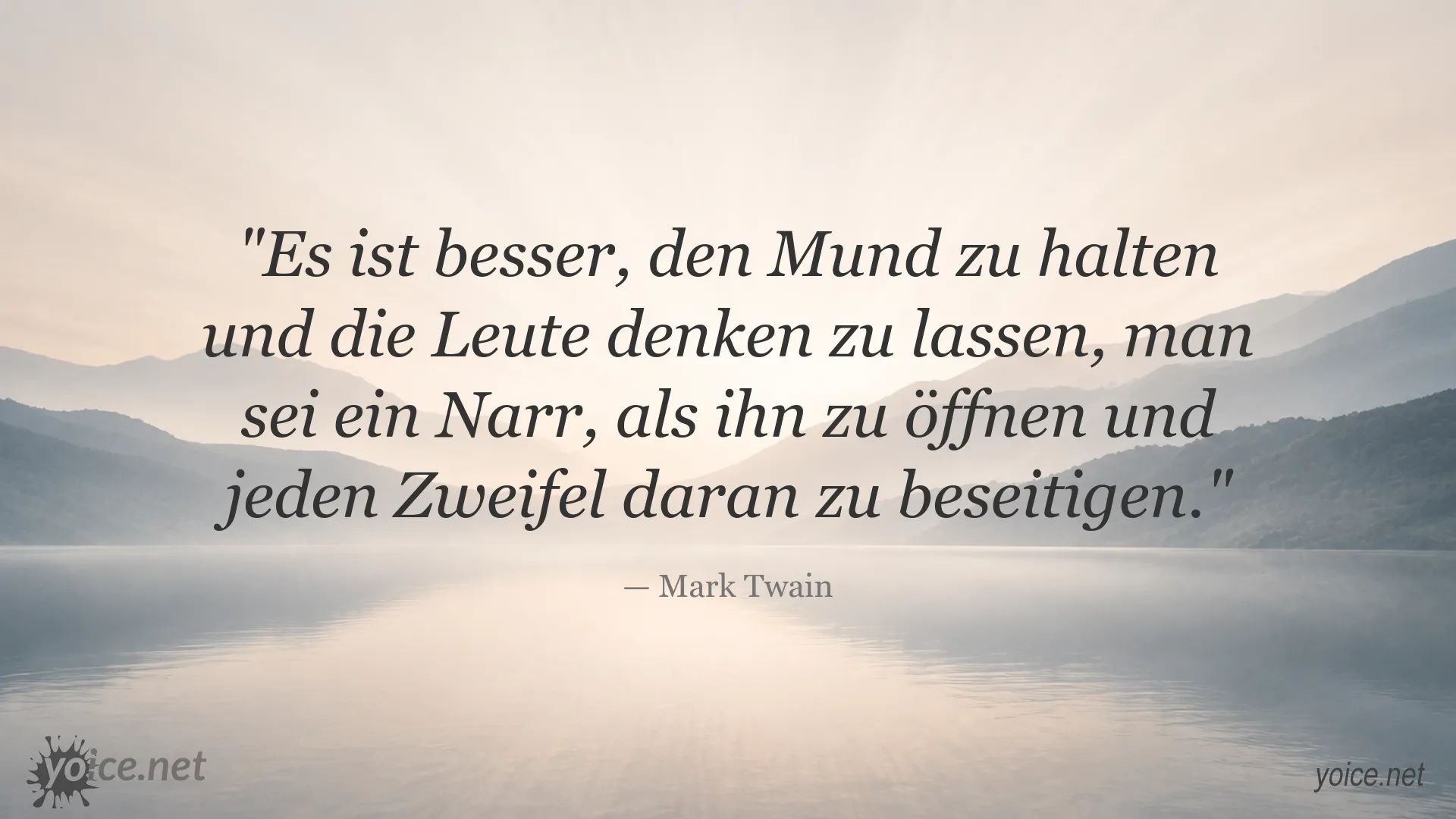 Inspirierendes Zitat von Mark Twain über Weisheit und Schweigen