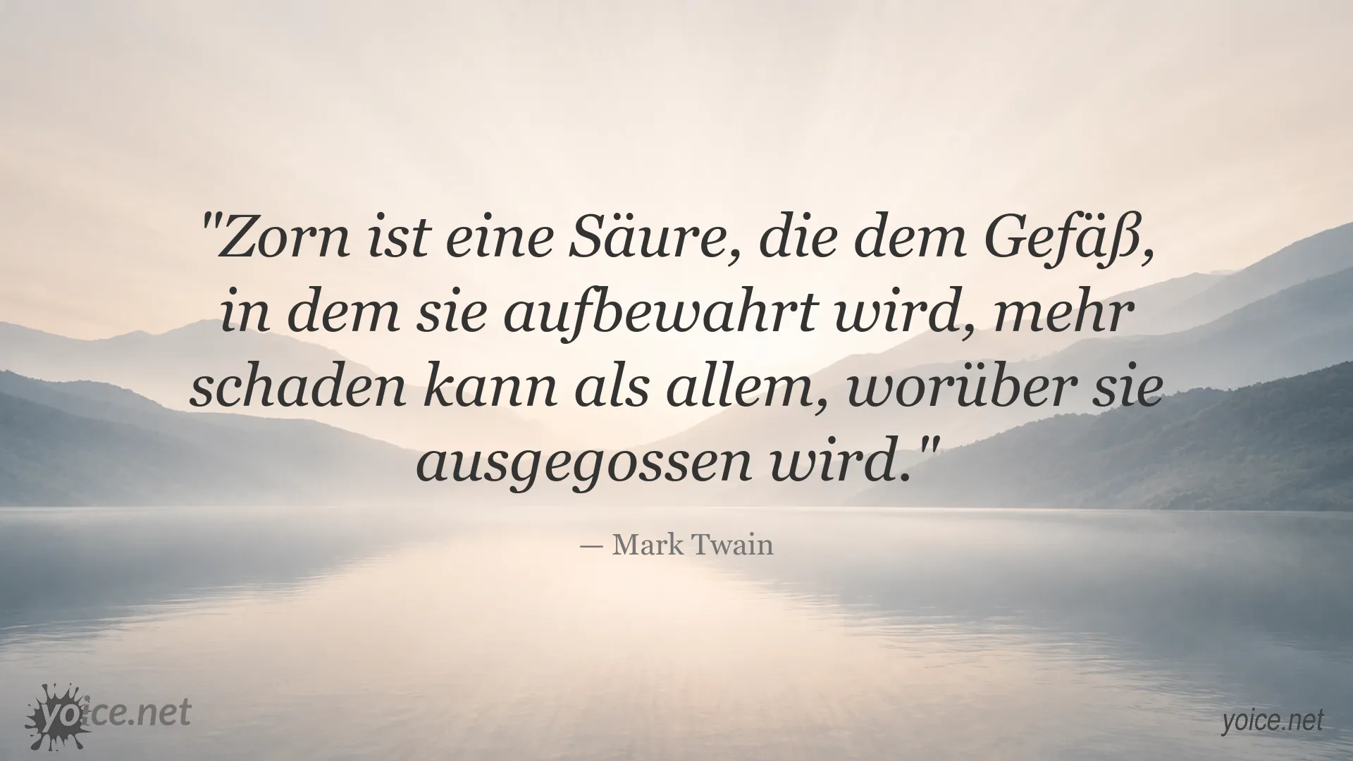 Mark Twain Zitat über die schädlichen Folgen von Zorn