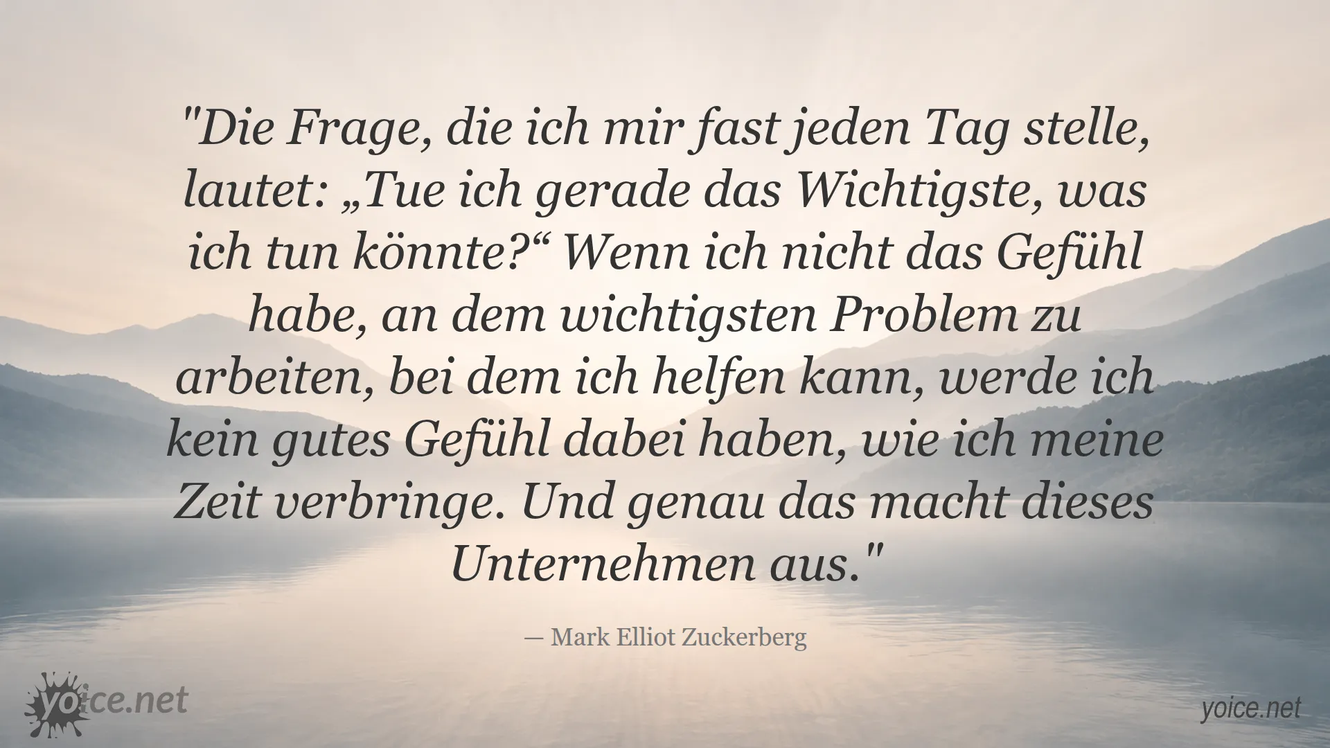 Zitat von Mark Zuckerberg über die Bedeutung von Fokus und Wichtigkeit bei der Arbeit