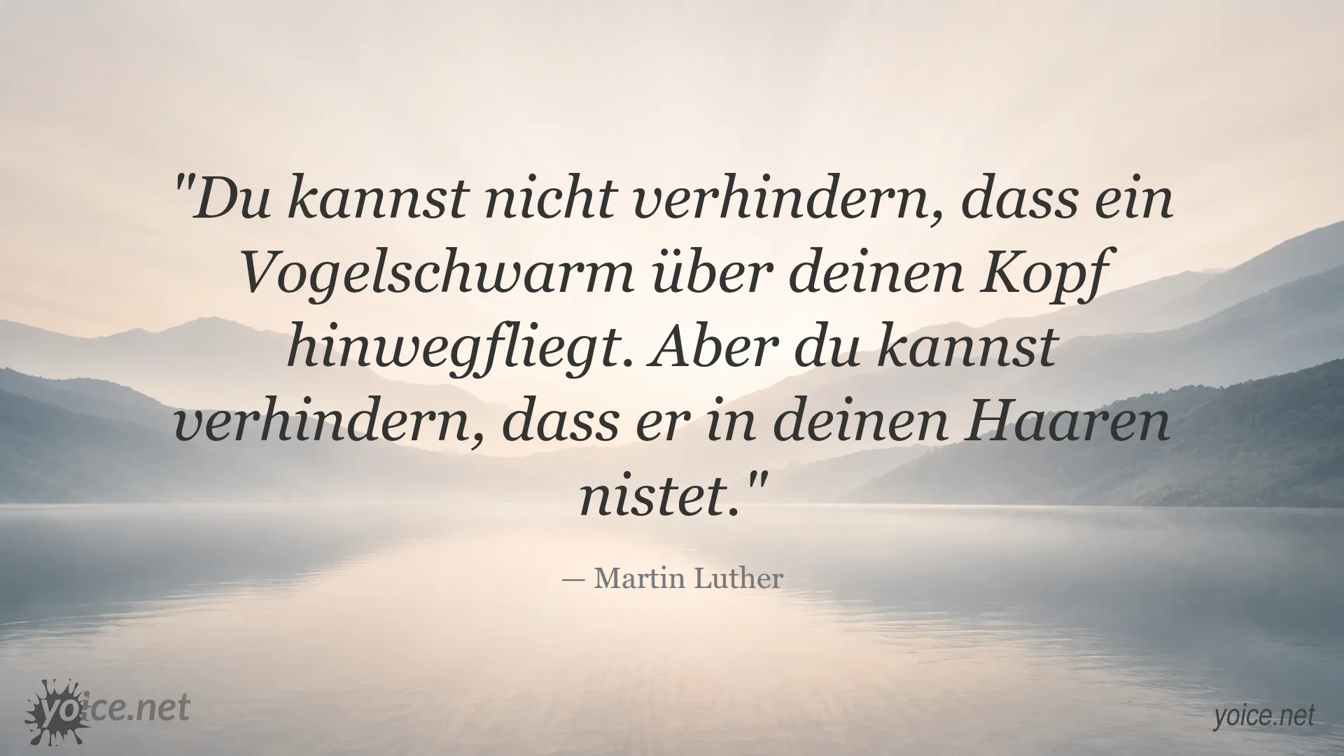 Zitat von Martin Luther über innere Ruhe trotz Herausforderungen