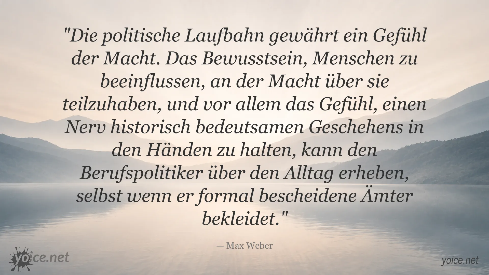 Zitat von Max Weber über Macht und politische Laufbahn