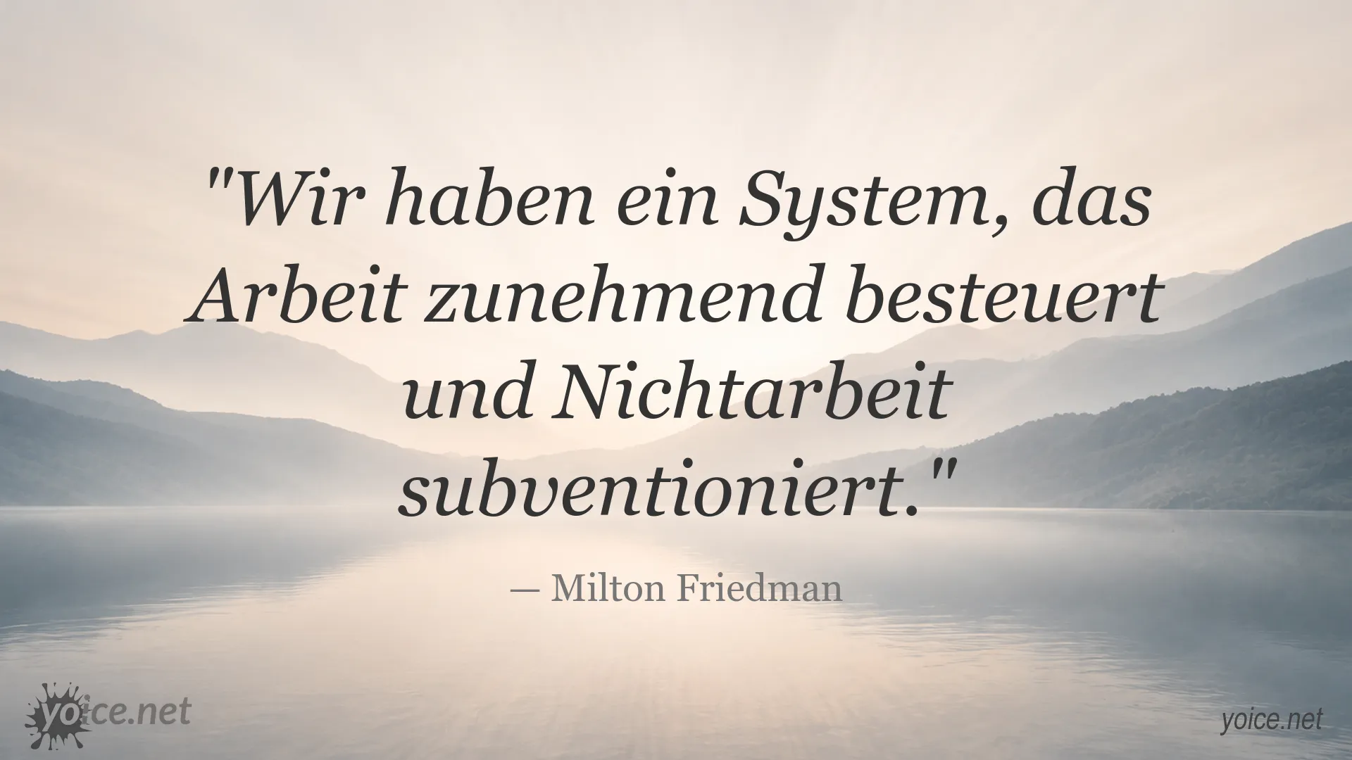 Zitatgrafik von Milton Friedman über die Besteuerung von Arbeit und die Subventionierung von Nichtarbeit