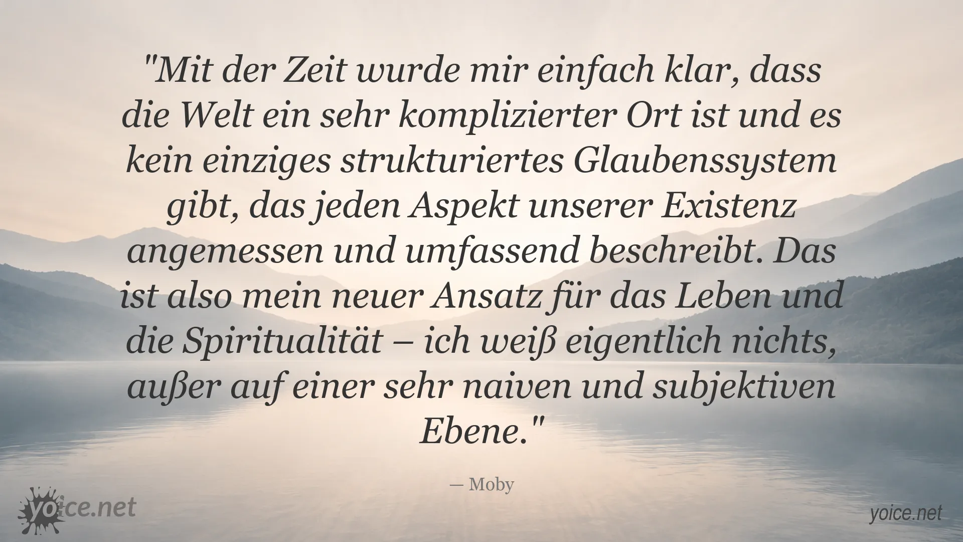 Moby über Leben, Spiritualität und die Komplexität der Welt
